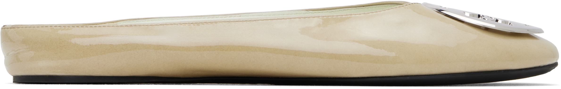 Tory Burch Ssense Exclusive Beige Reva Backless Ballerina Flats In Brown