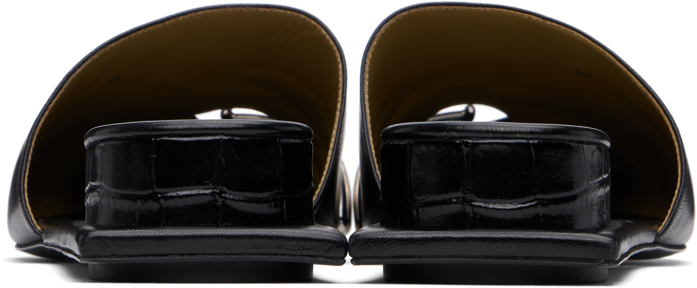 Tory Burch Black Pierced Mules In Perfect Black / Silv