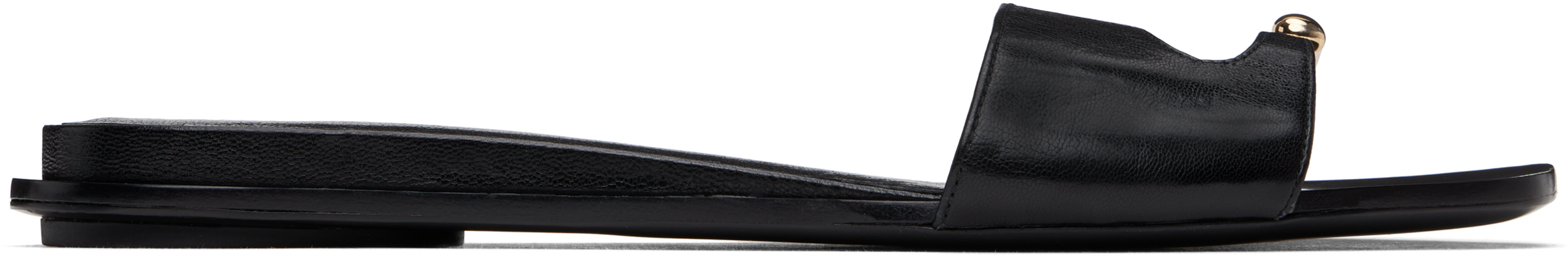 Tory Burch Pierced Sandals In Black/gold