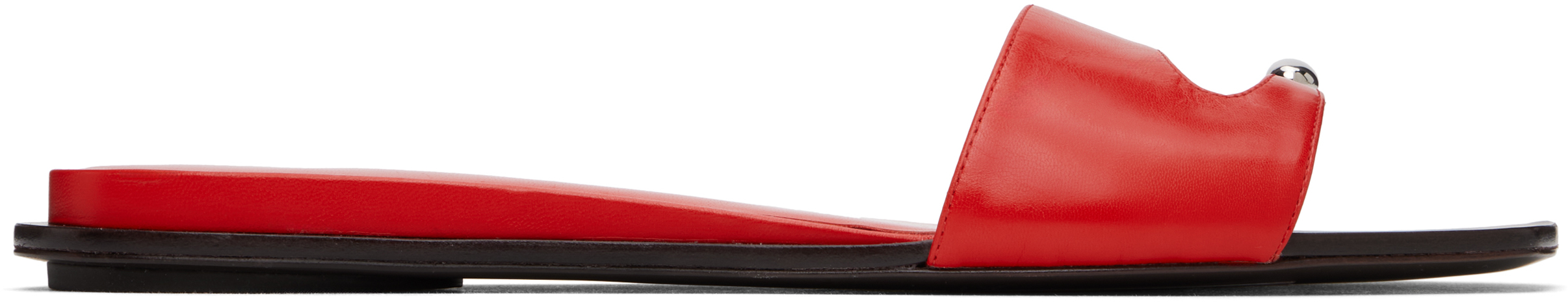 TORY BURCH RED PIERCED SANDALS