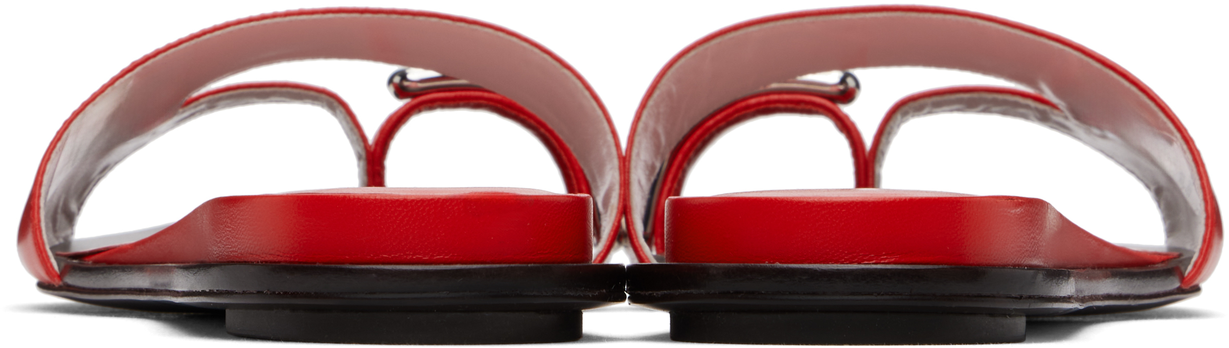 TORY BURCH RED PIERCED SANDALS