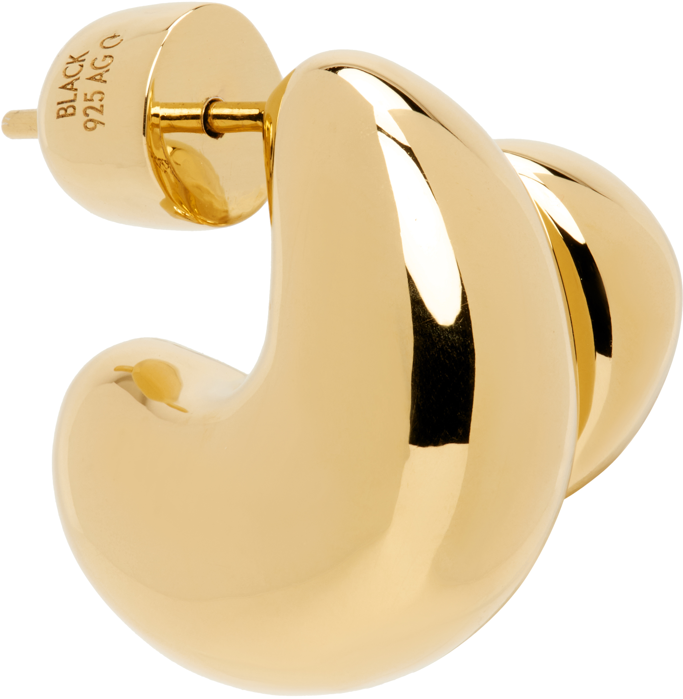 Shop Maria Black Gold Tryvann Trail Single Earring In Goldplated