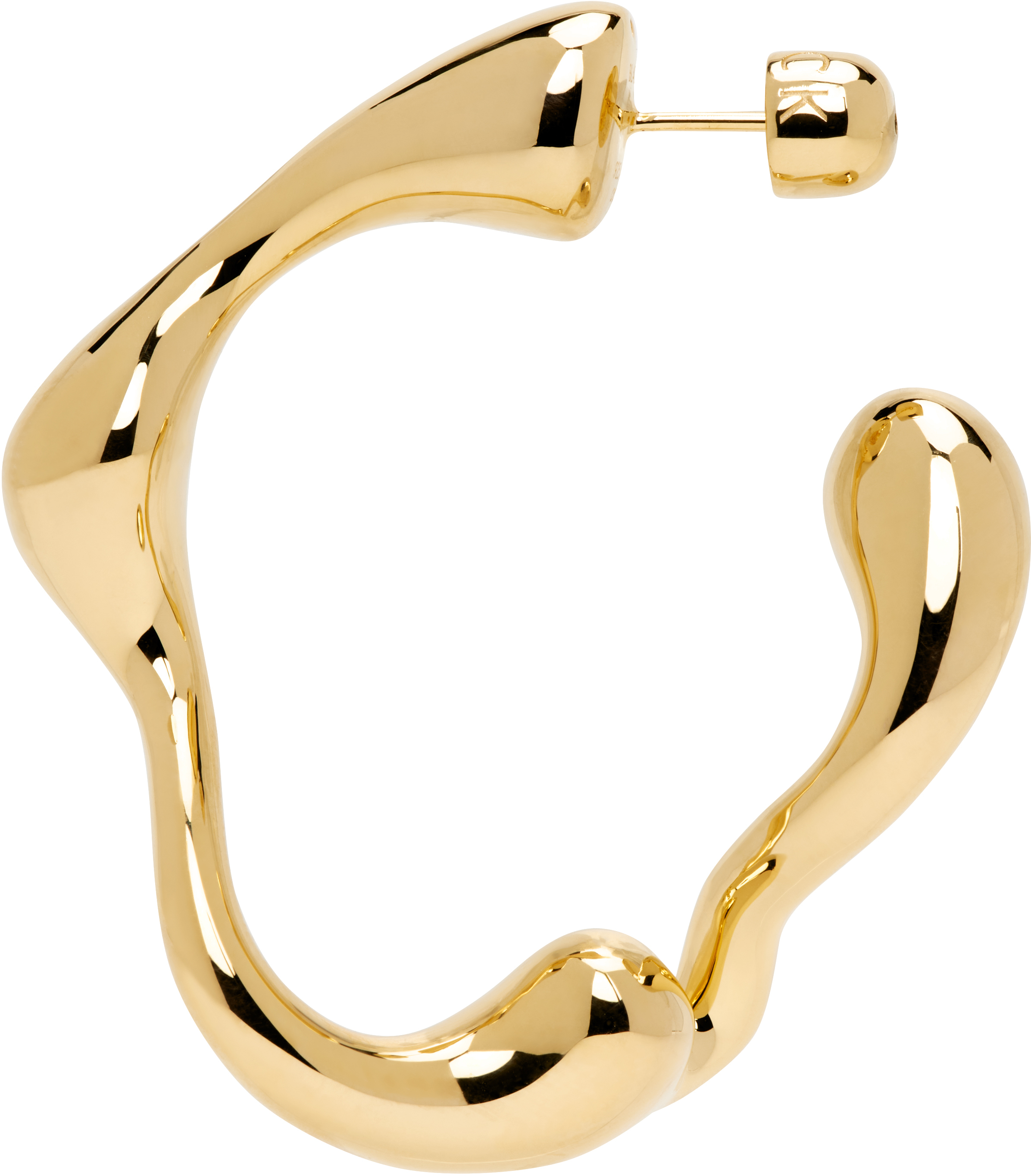 Gold Splash Hoop Large Left Single Earring