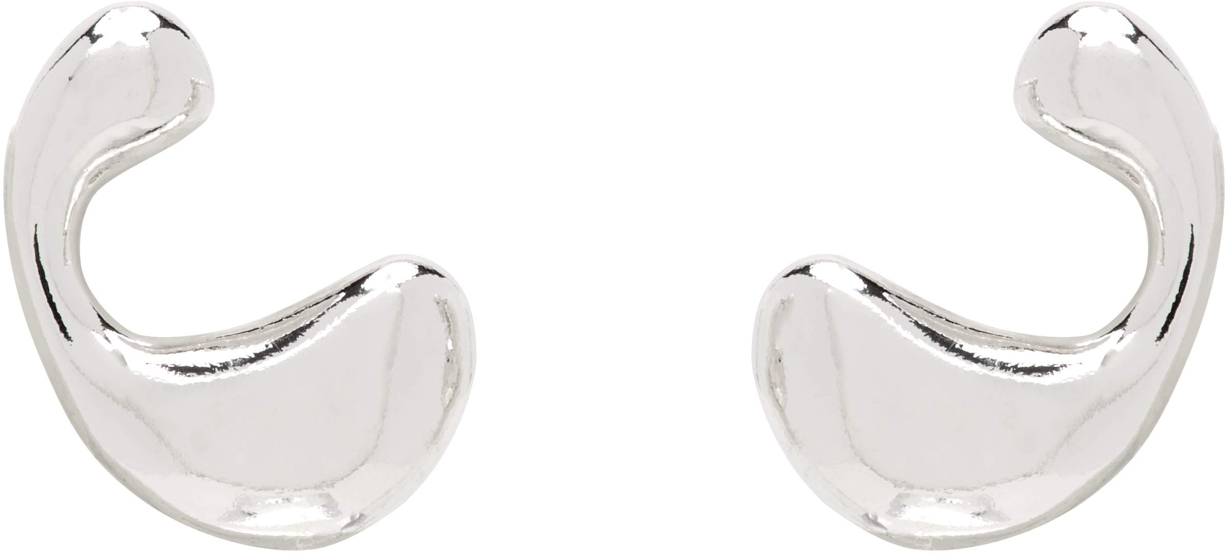 Silver Dolphin Splash Stud Earrings