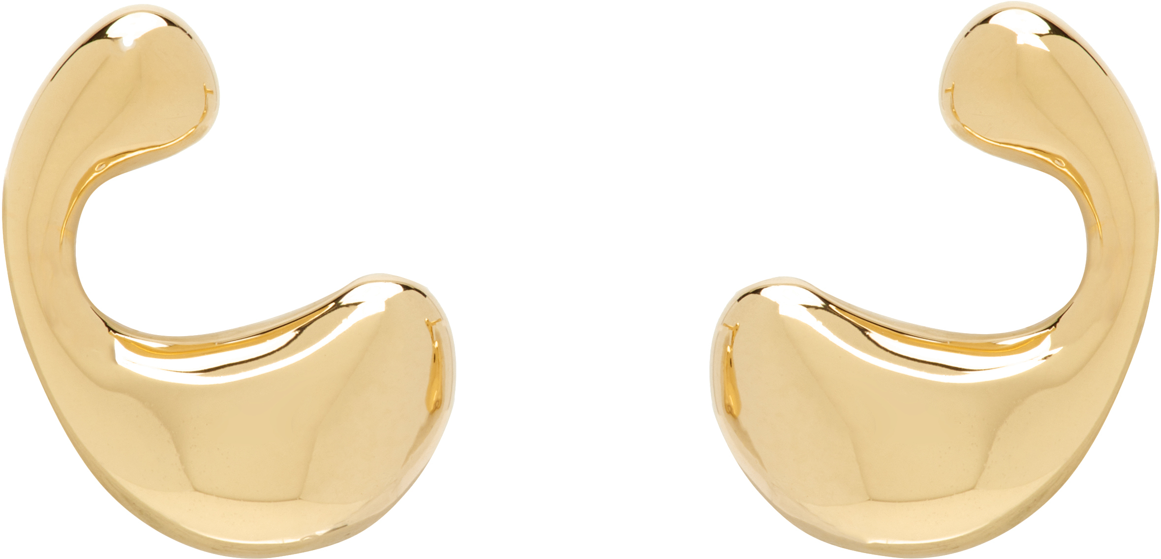 Gold Dolphin Splash Stud Earrings