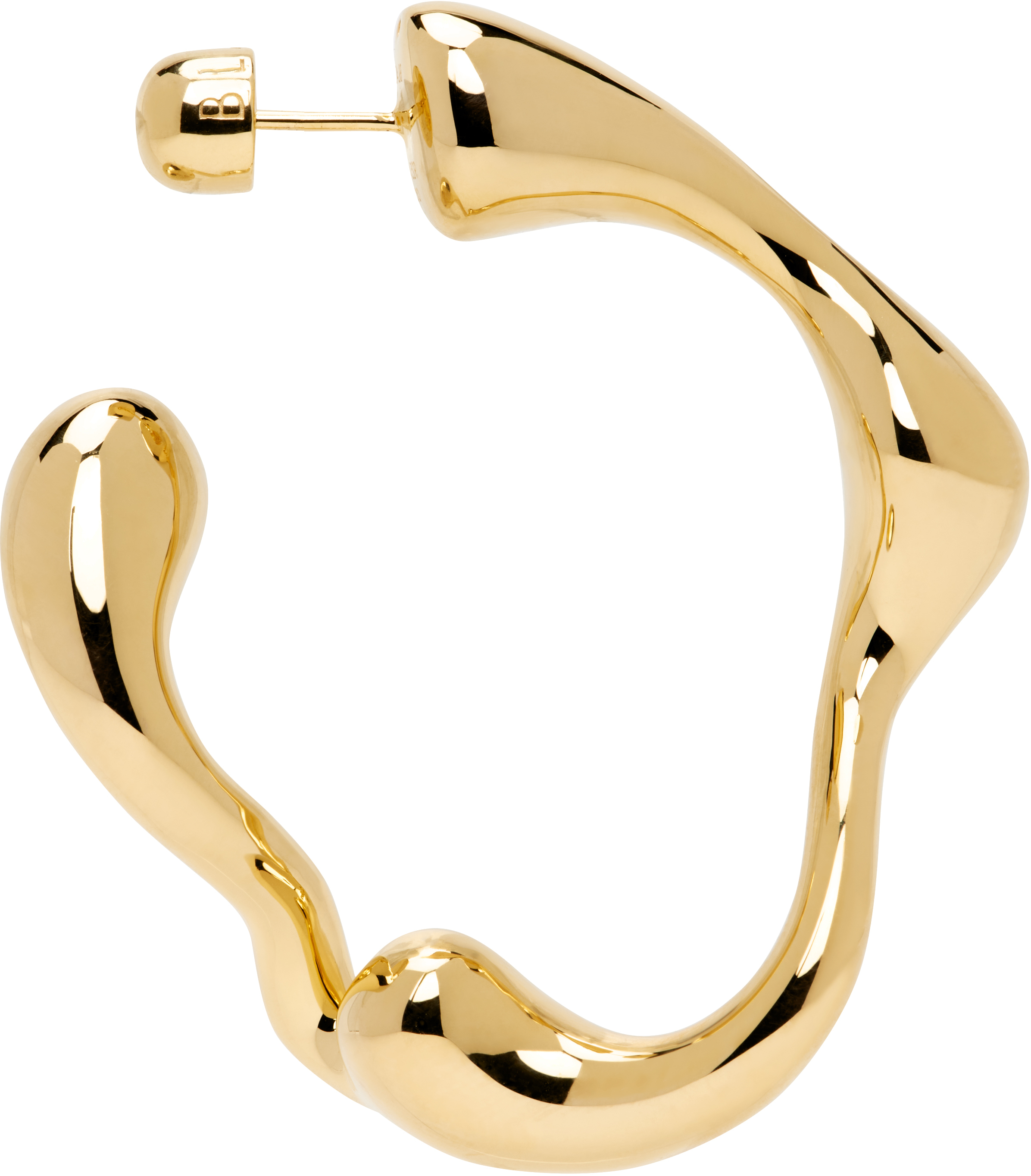 Gold Splash Hoop Large Right Single Earring