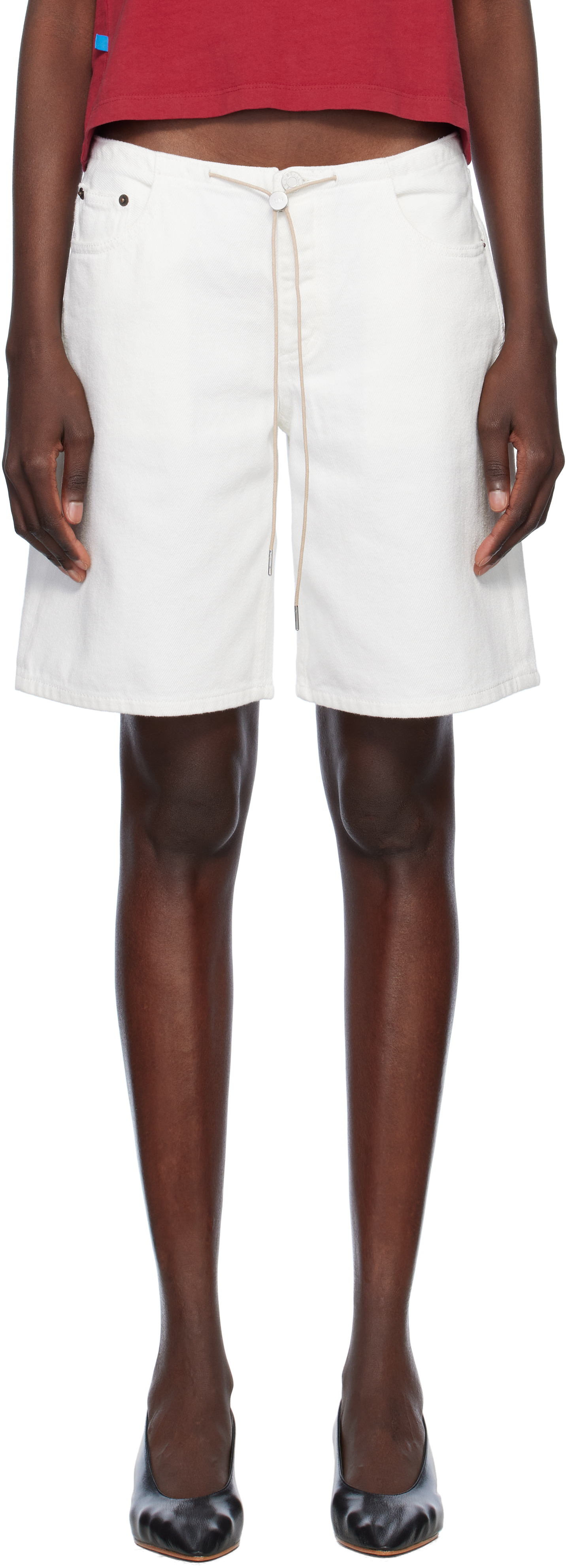 Still Here White Cool Denim Shorts