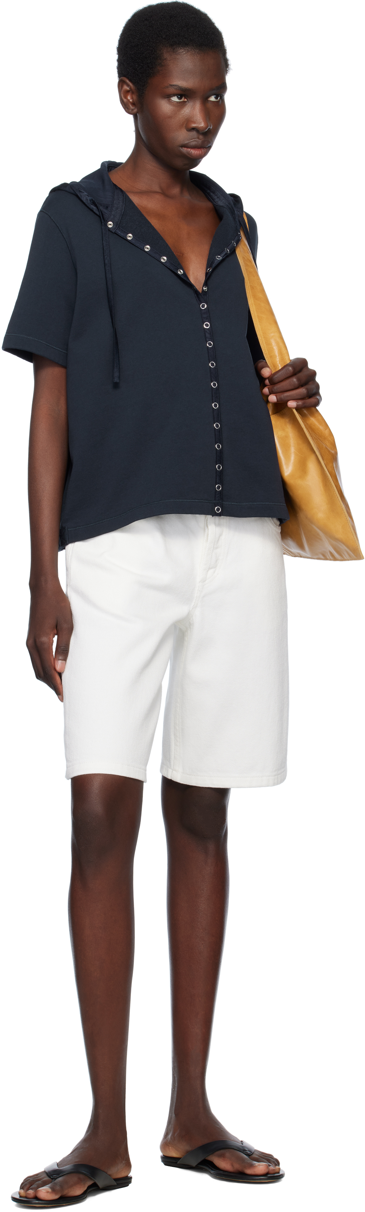 Still Here White Stoop Denim Shorts