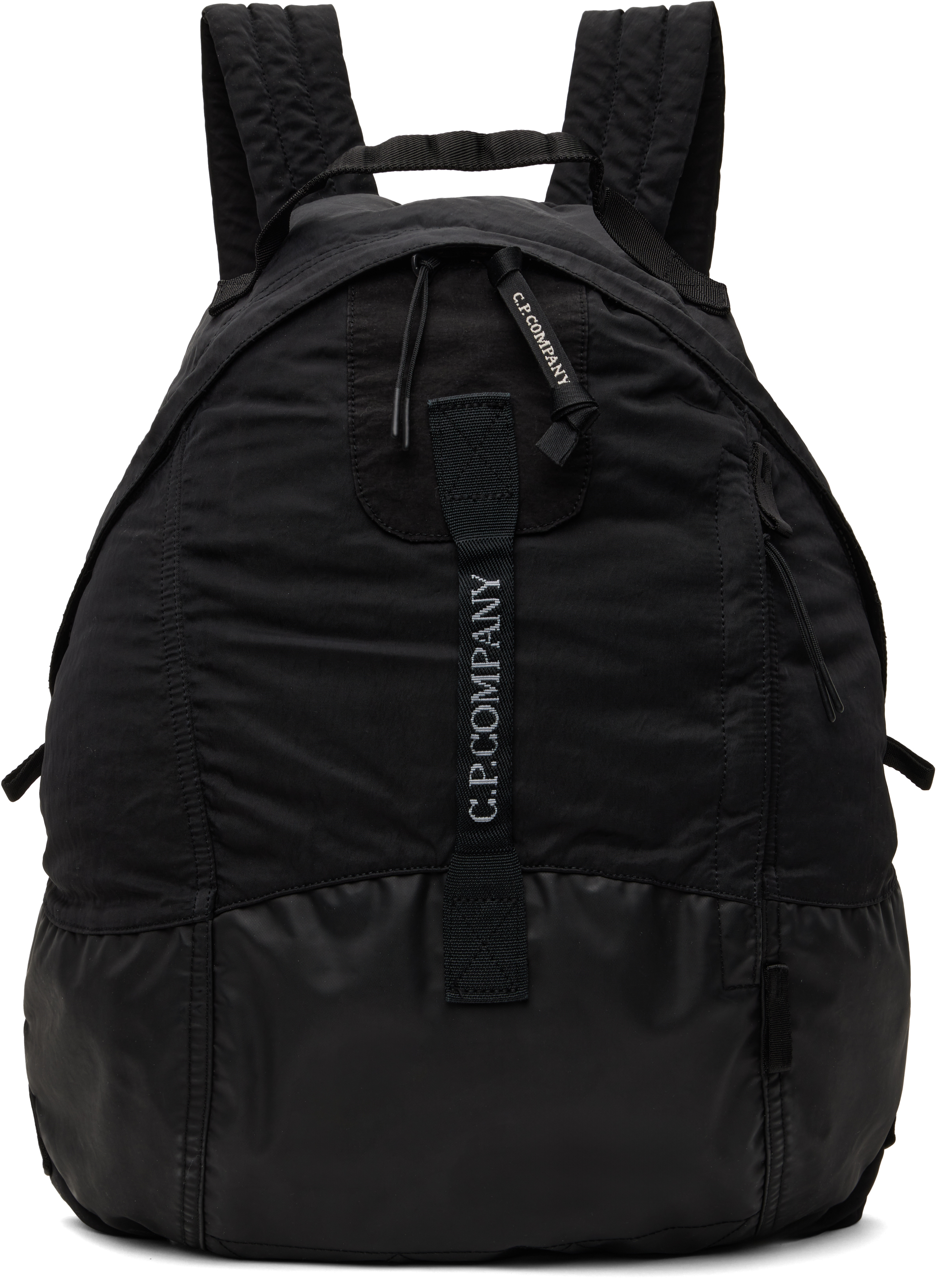 C.p. Company Black Nylon B Rounded Backpack In 999 Black