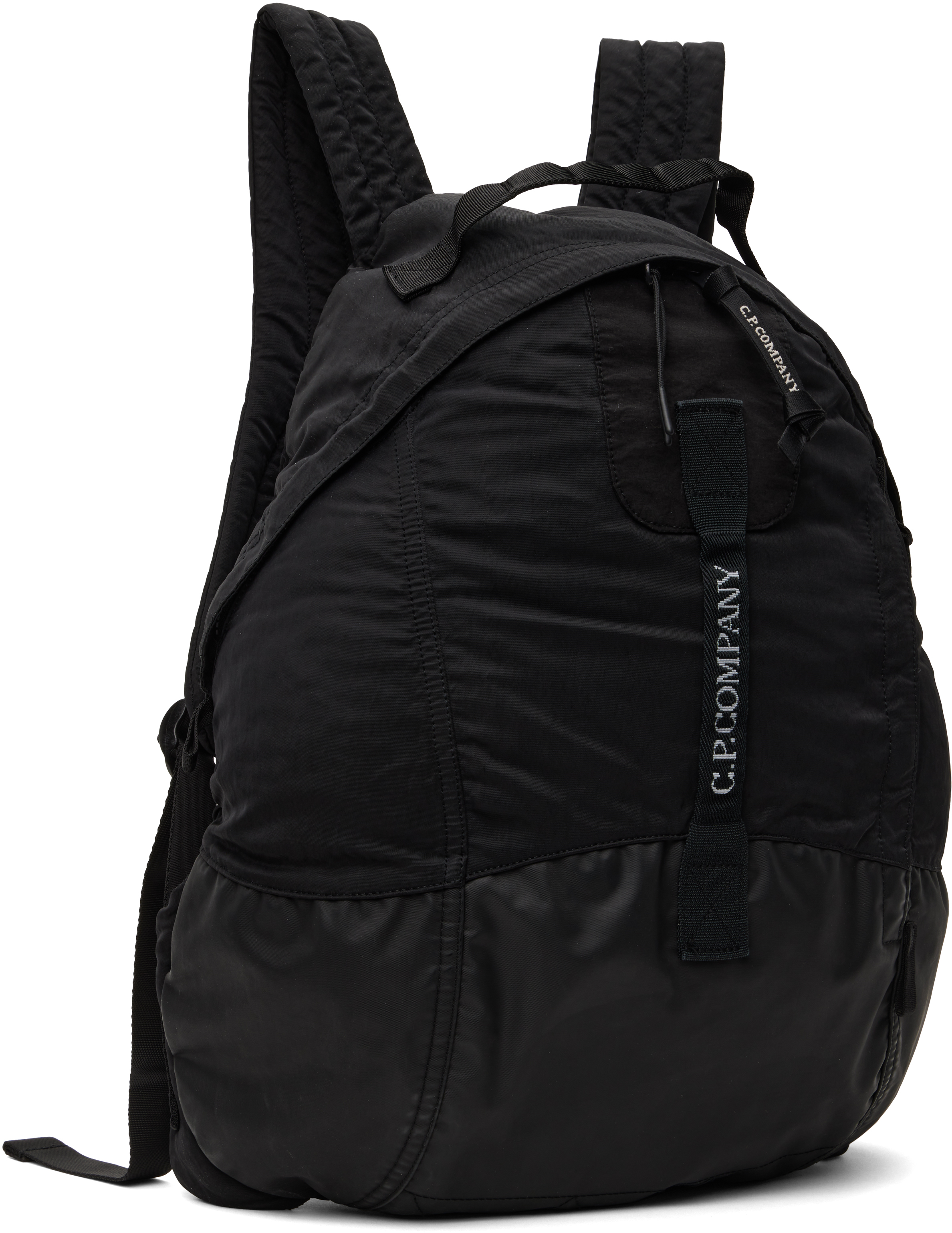 C.p. Company Black Nylon B Rounded Backpack In 999 Black