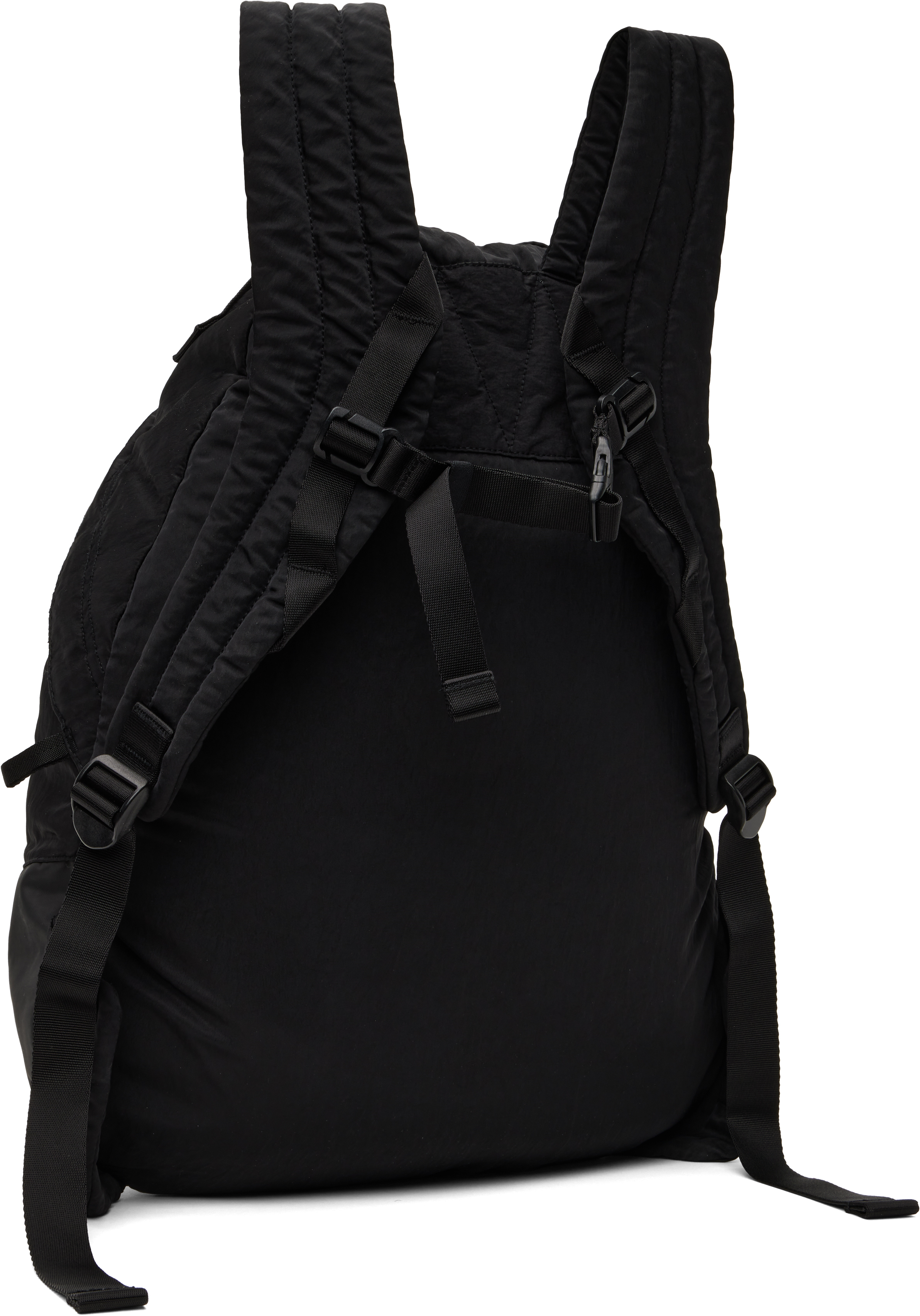 C.p. Company Black Nylon B Rounded Backpack In 999 Black
