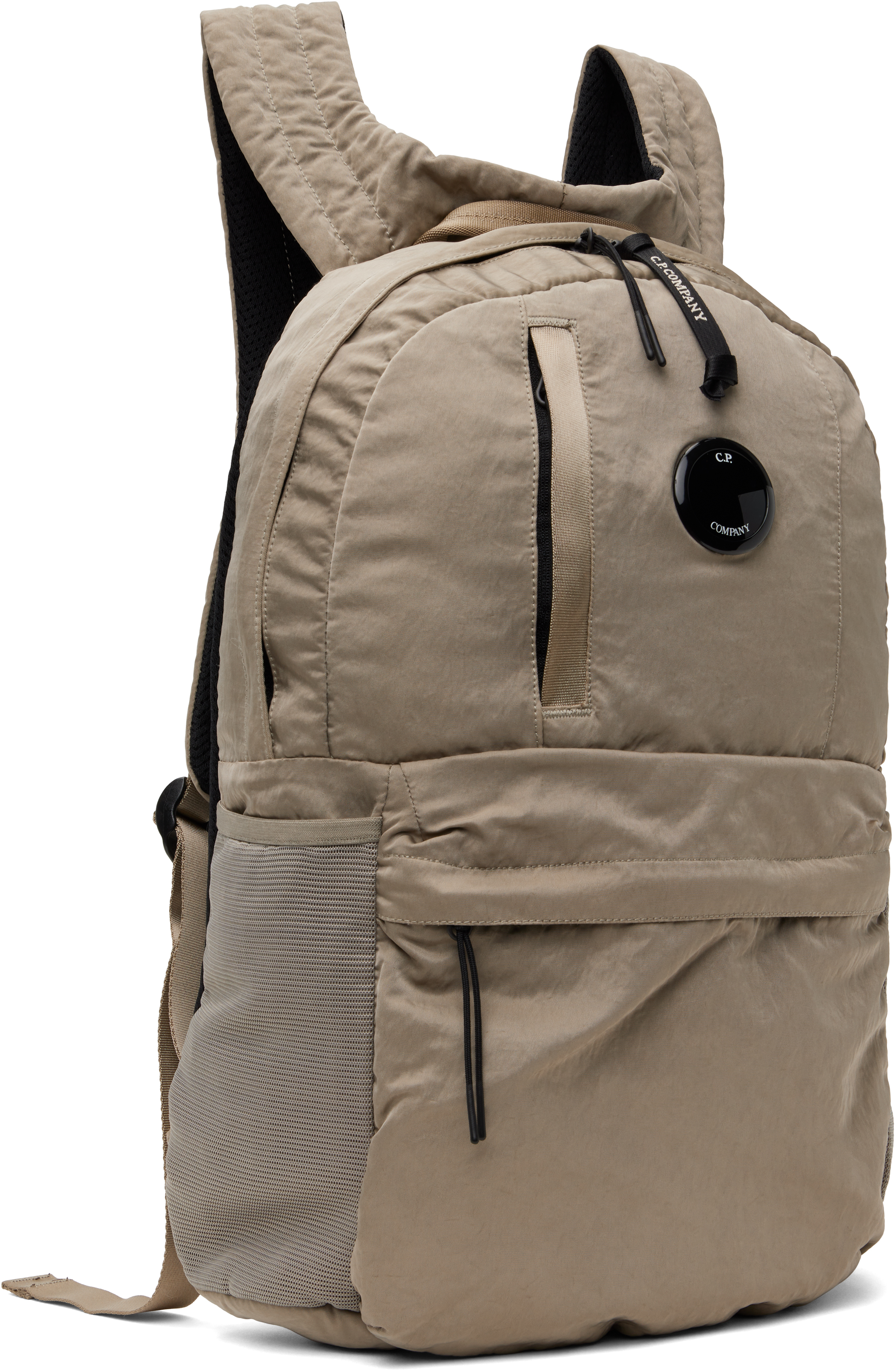 C.p. Company Khaki Nylon B Lens Backpack In 327 Vintage Khaki