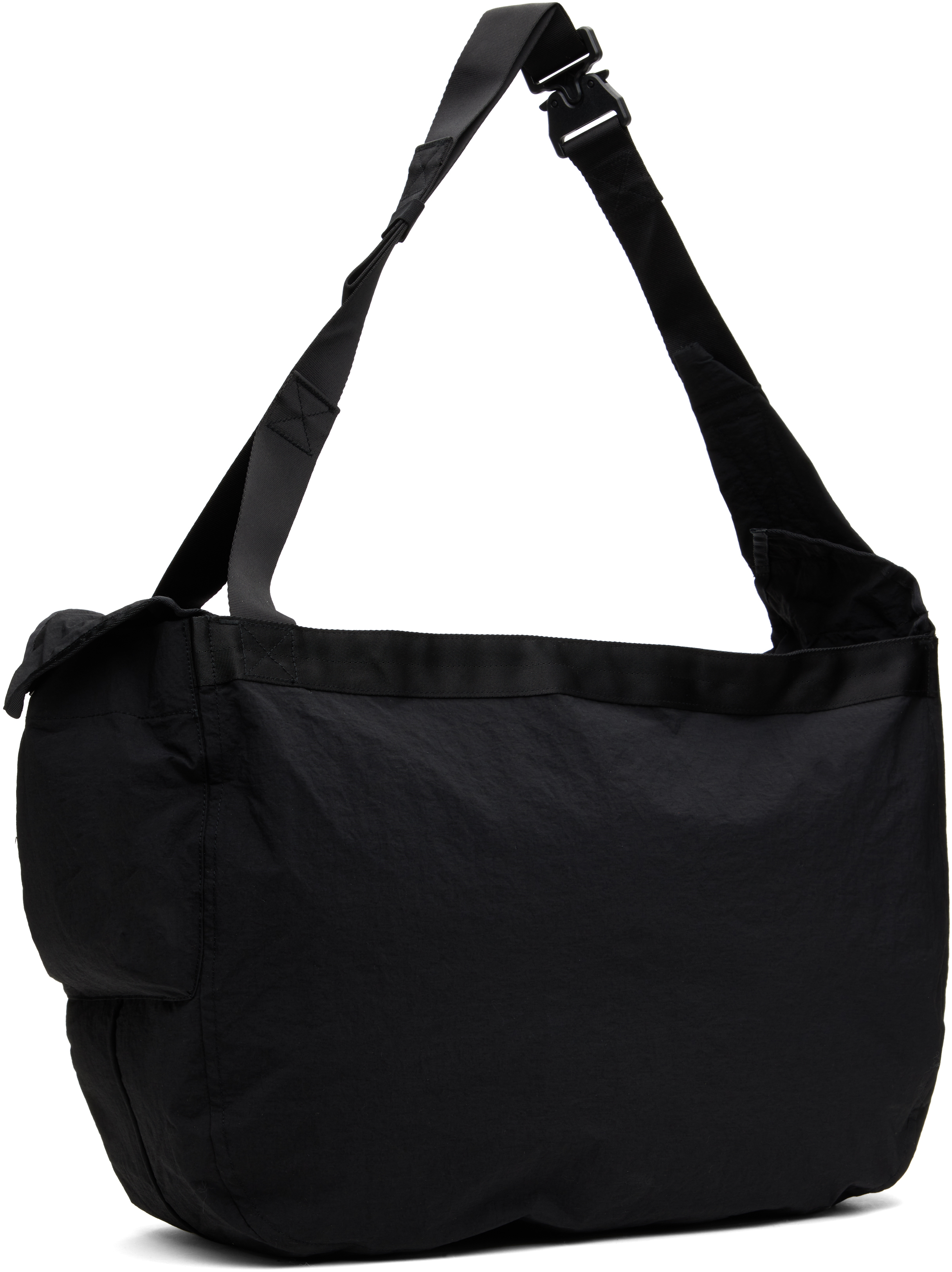 C.p. Company Black Plain Paper Touch Zipped Bag In 999 Black