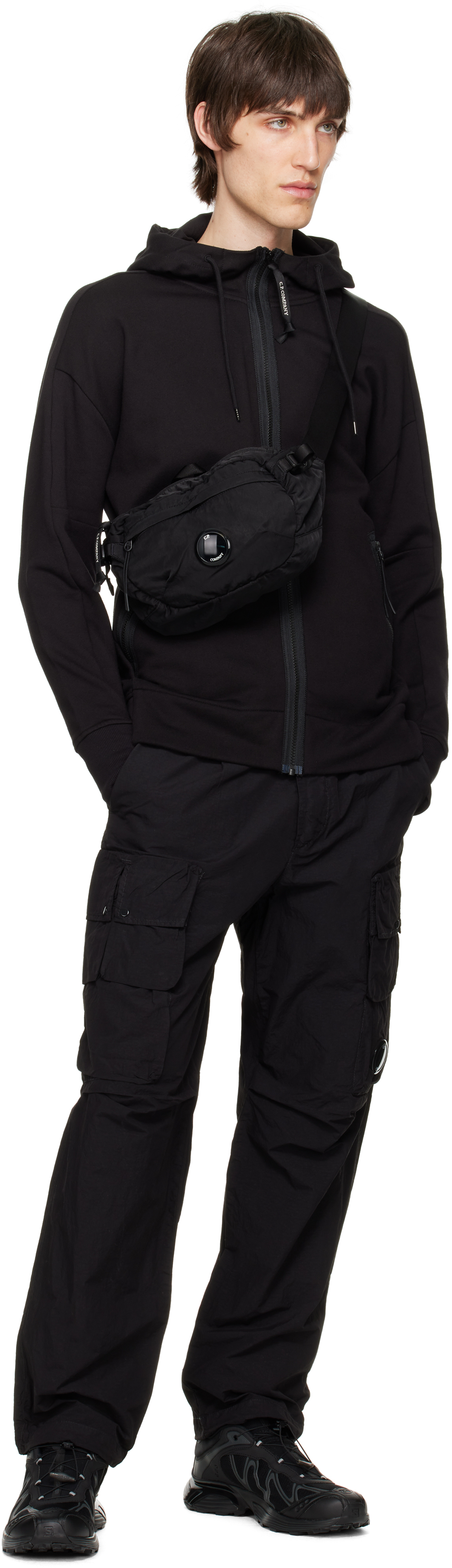C.p. Company Black Nylon B Crossbody Pack Bag In 999 Black