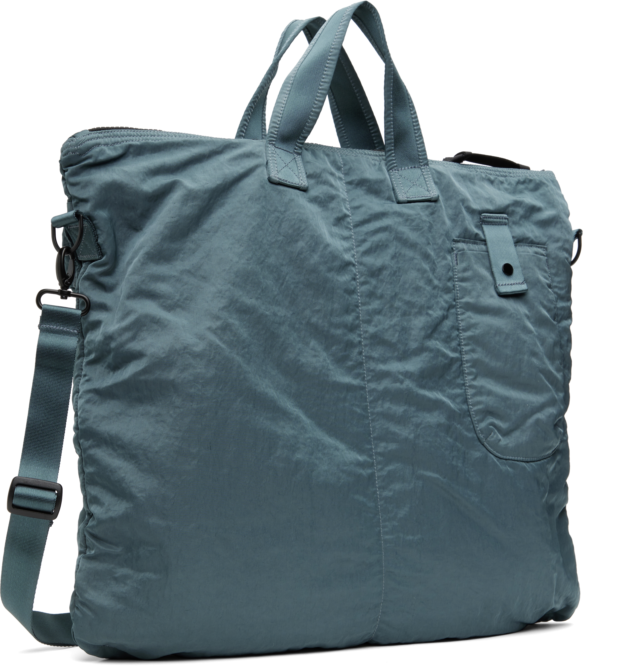 C.p. Company Blue Nylon B Lens Tote In 872 Stormy Weather