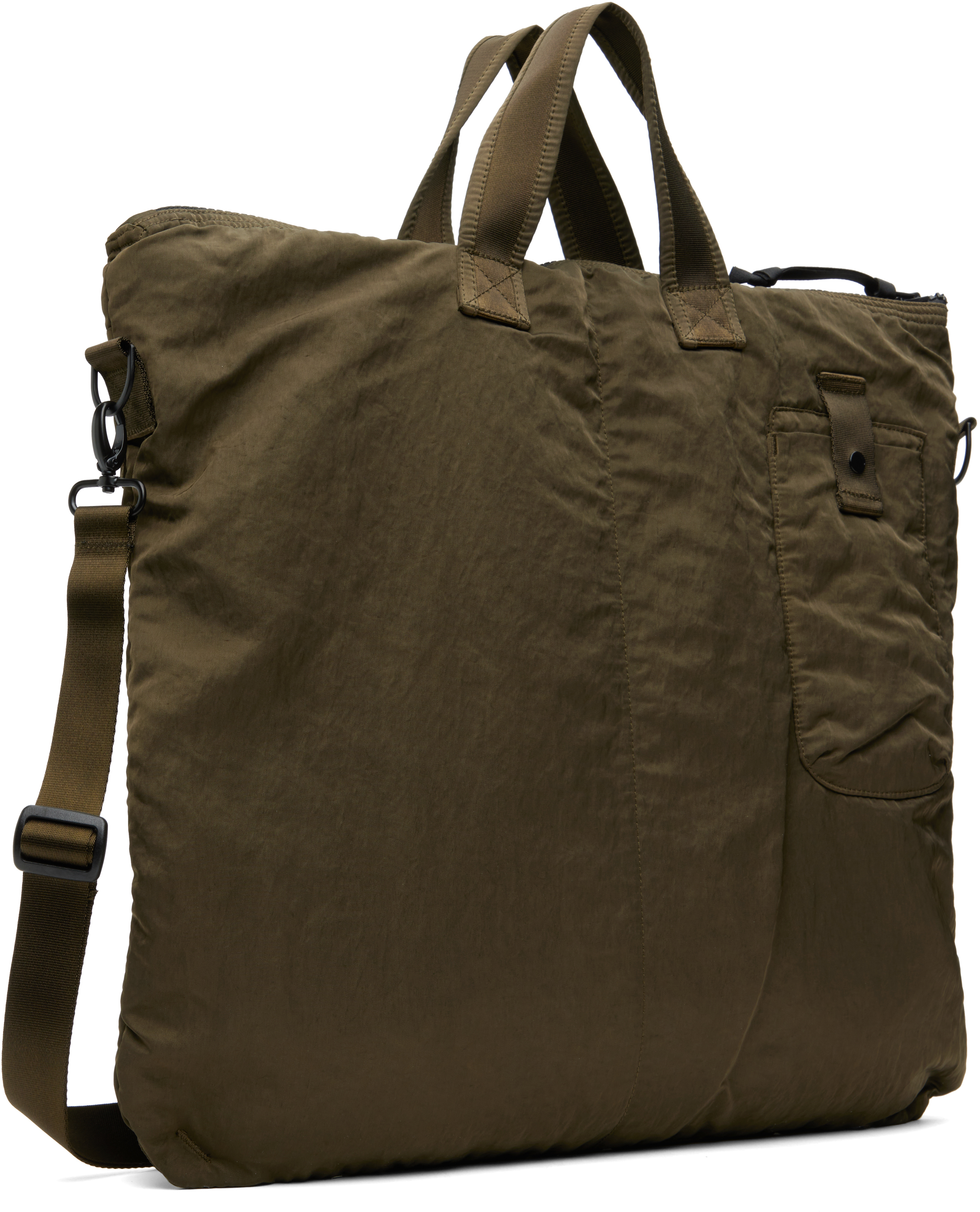 C.p. Company Green Nylon B Lens Tote In 683 Ivy Green