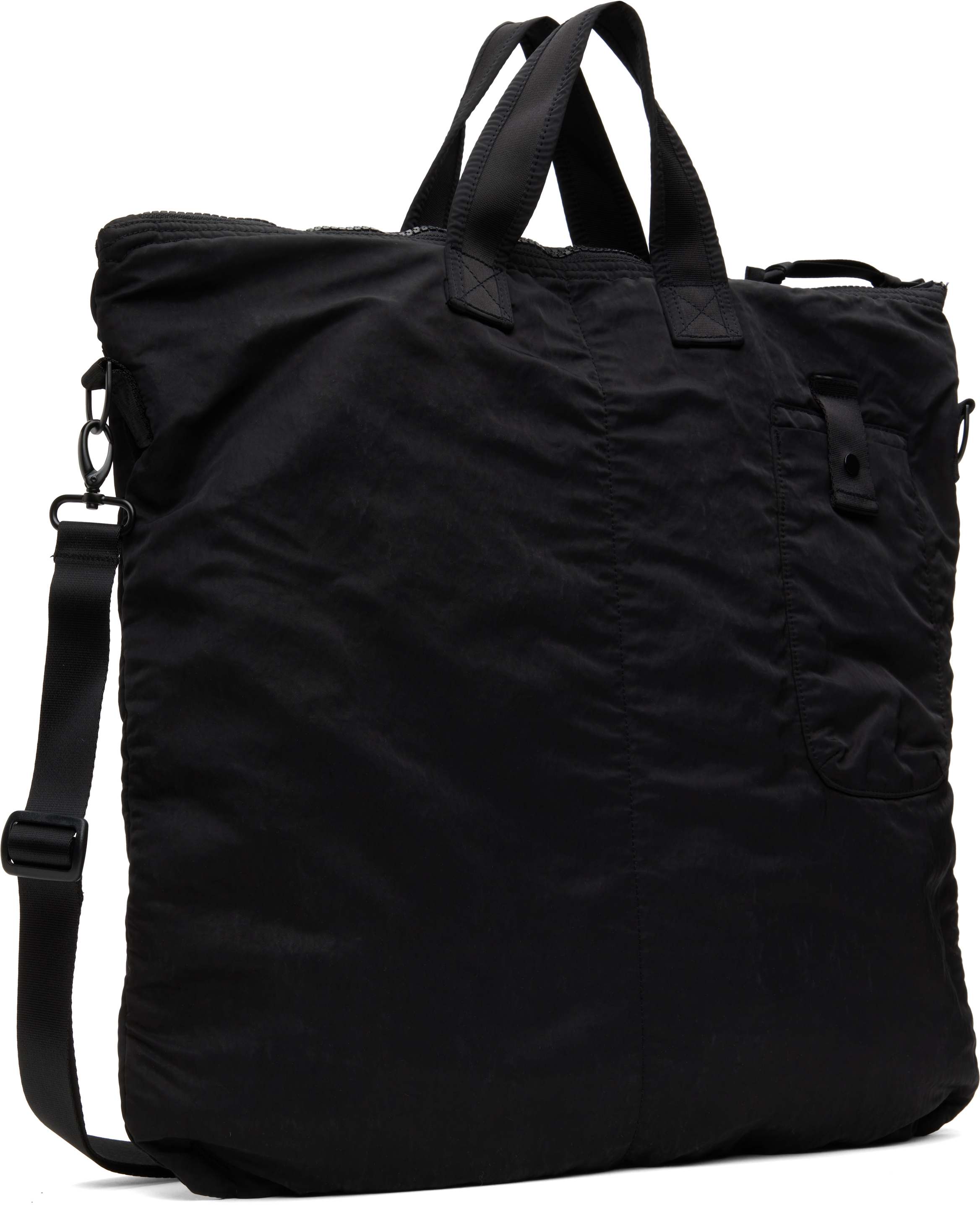 Shop C.p. Company Black Nylon B Lens Tote In 999 Black