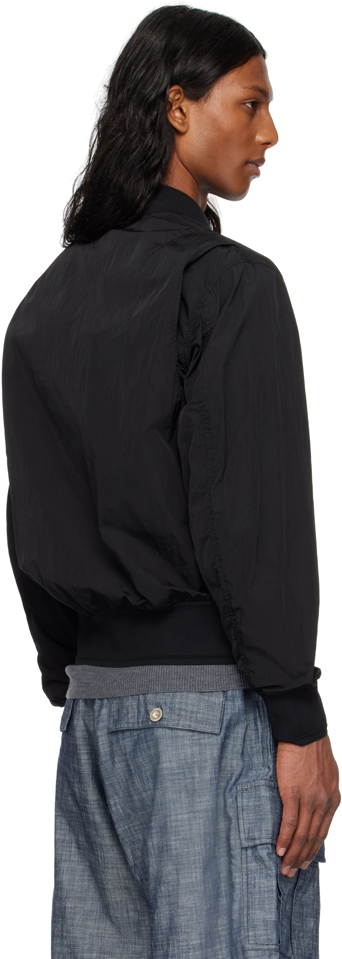 C.p. Company Black Chrome-r Multipocket Bomber Jacket In 999 Black