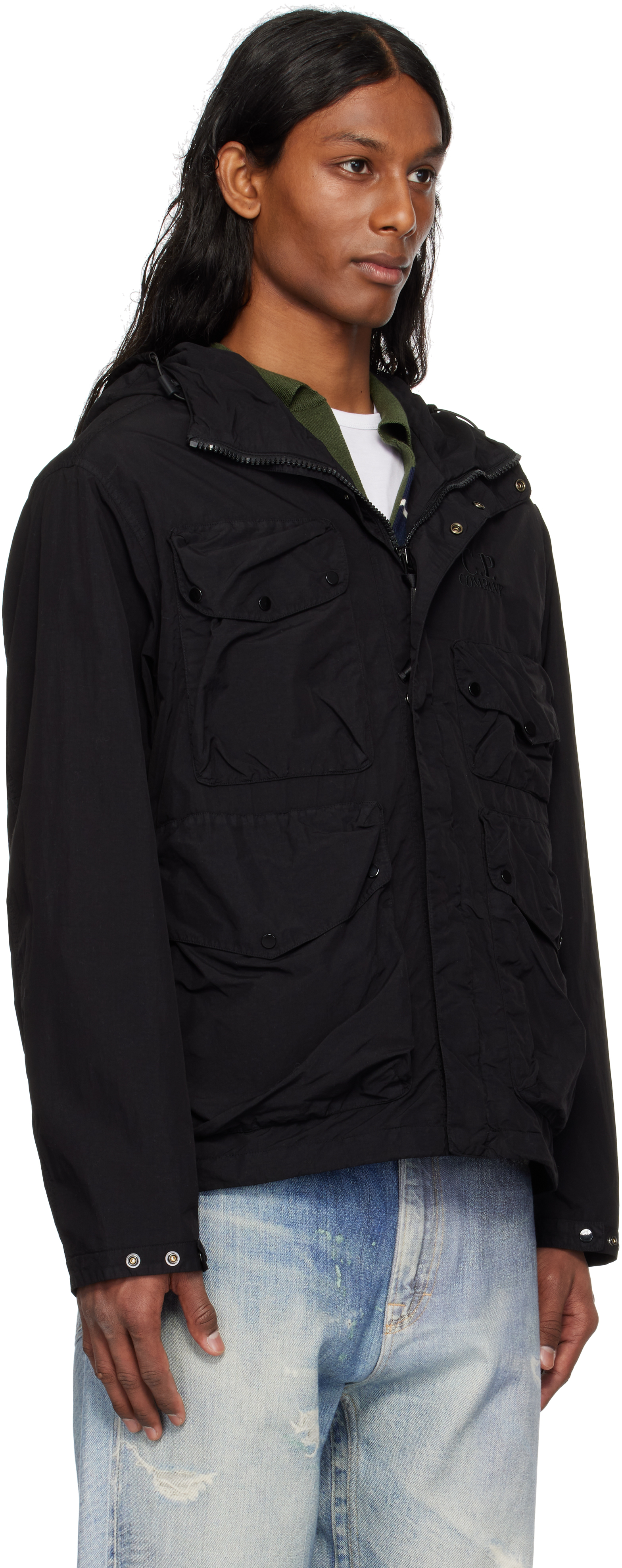 C.p. Company Streamlined Neutrals Outerwear Jacket In 999 Black