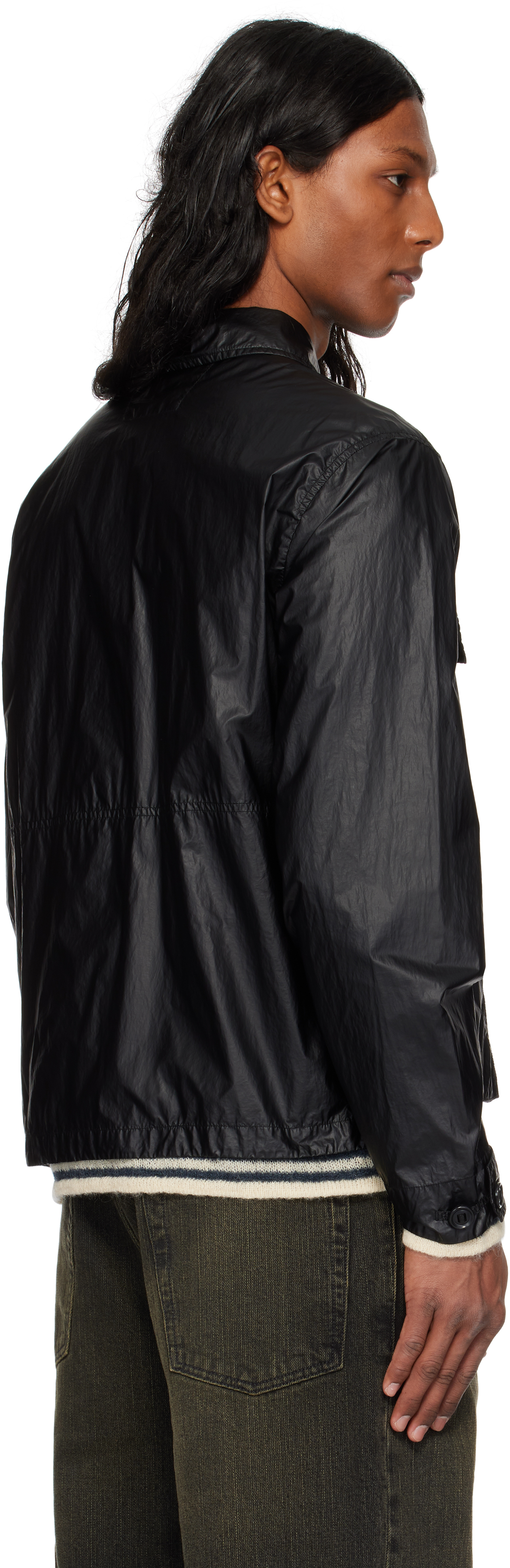 C.p. Company Relaxed Fit Black Shirt Jacket In 999 Black