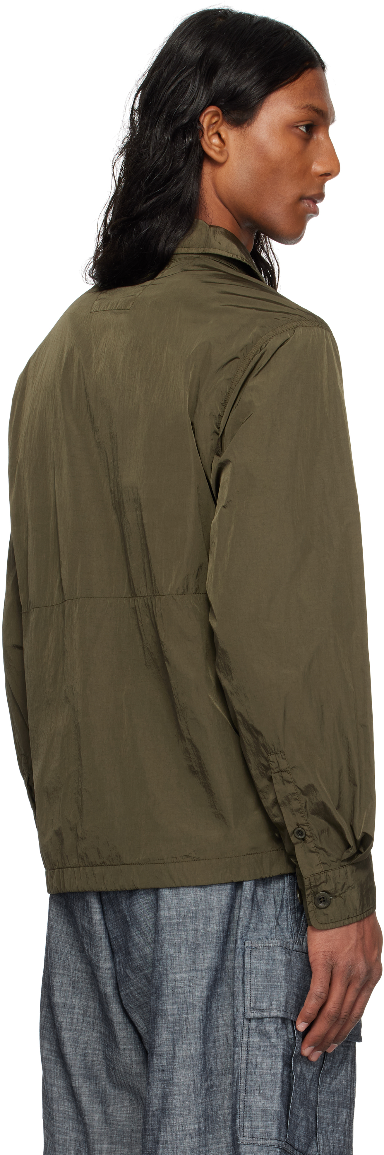 C.p. Company Khaki Chrome-r Full Button Overshirt In 683 Ivy Green