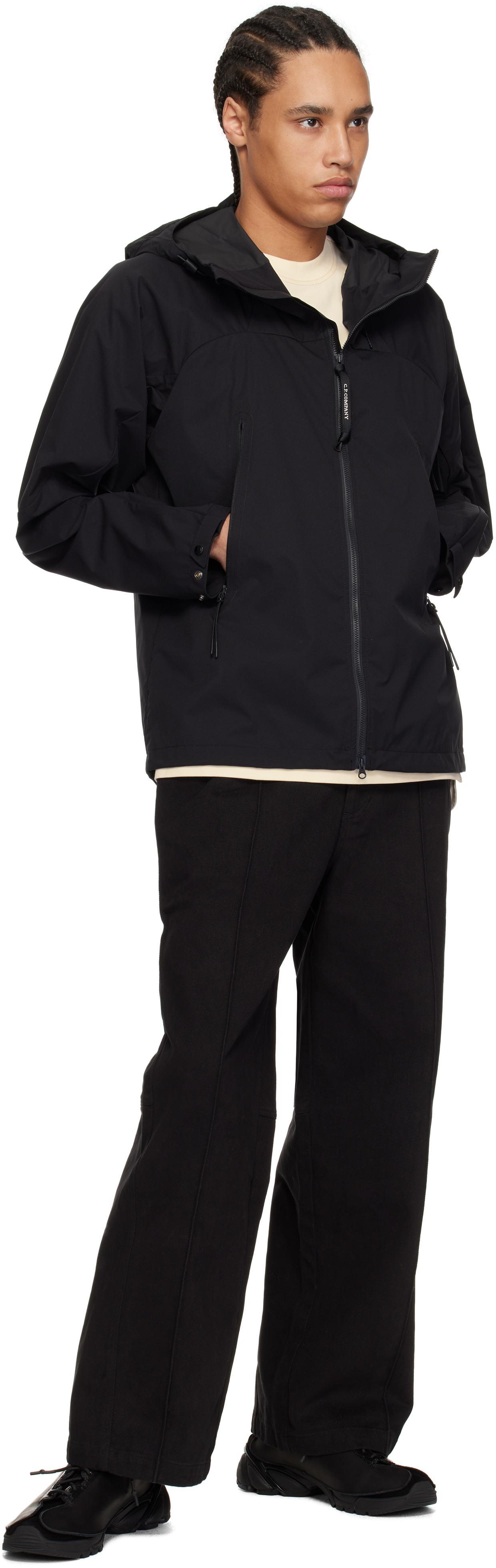 C.p. Company Black Pro-tek Hooded Jacket In Black 999