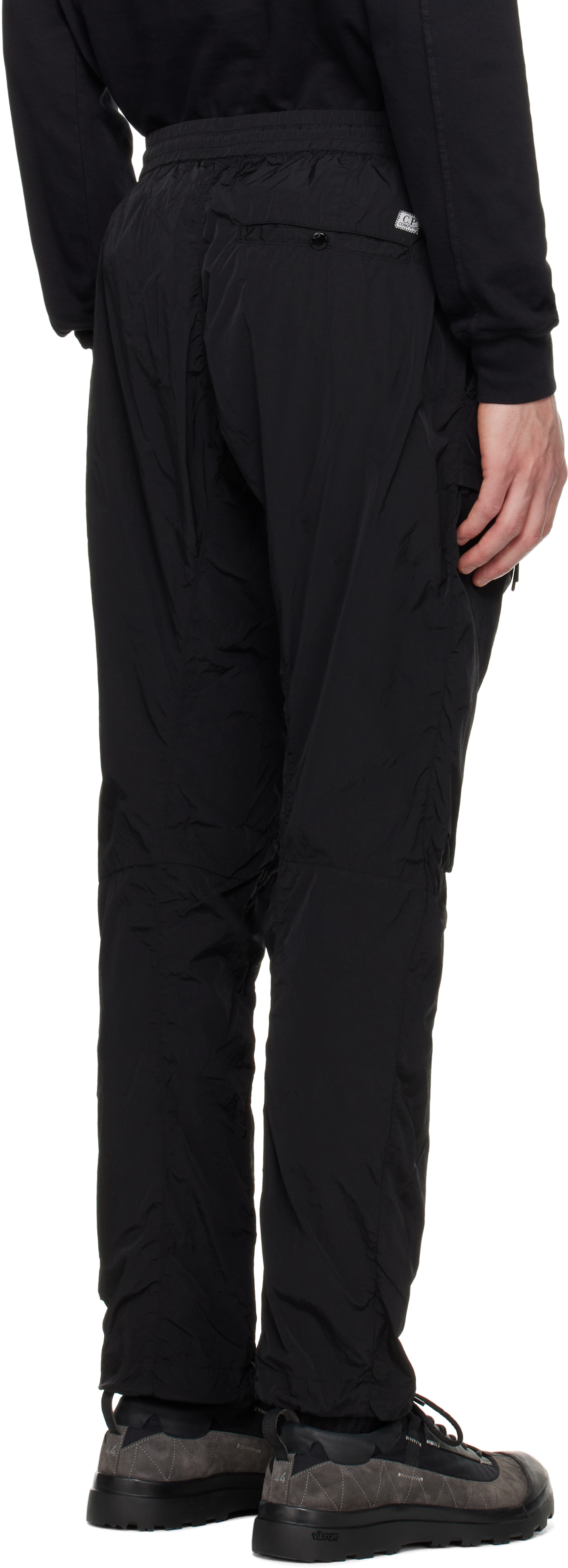 C.p. Company Black Chrome-r Lens Cargo Pants In 999 Black