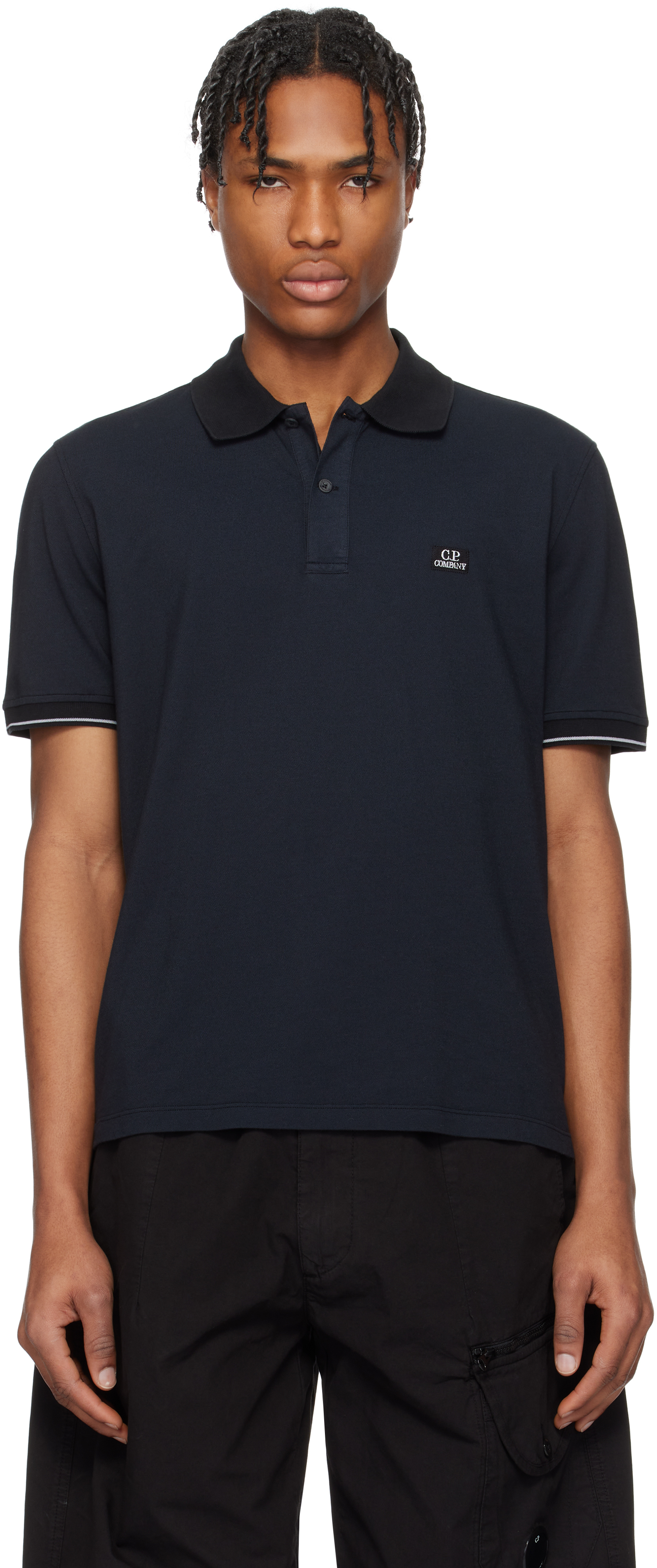 C. P. Company Black Tacting Piquet Polo