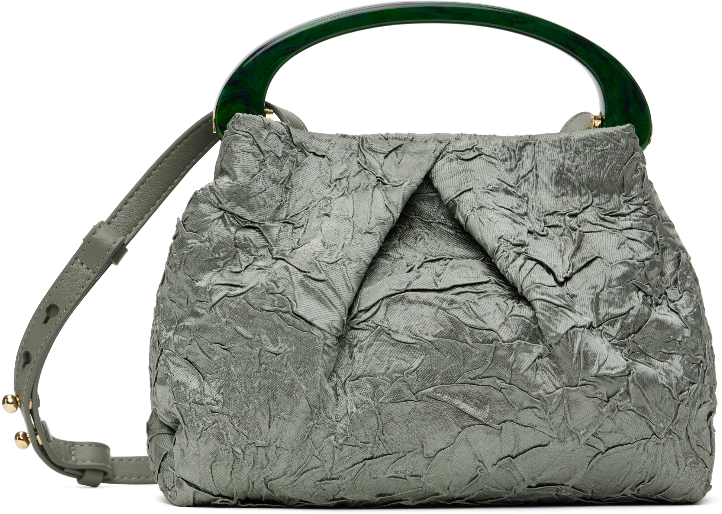 Green Small Folded Crushed Bag