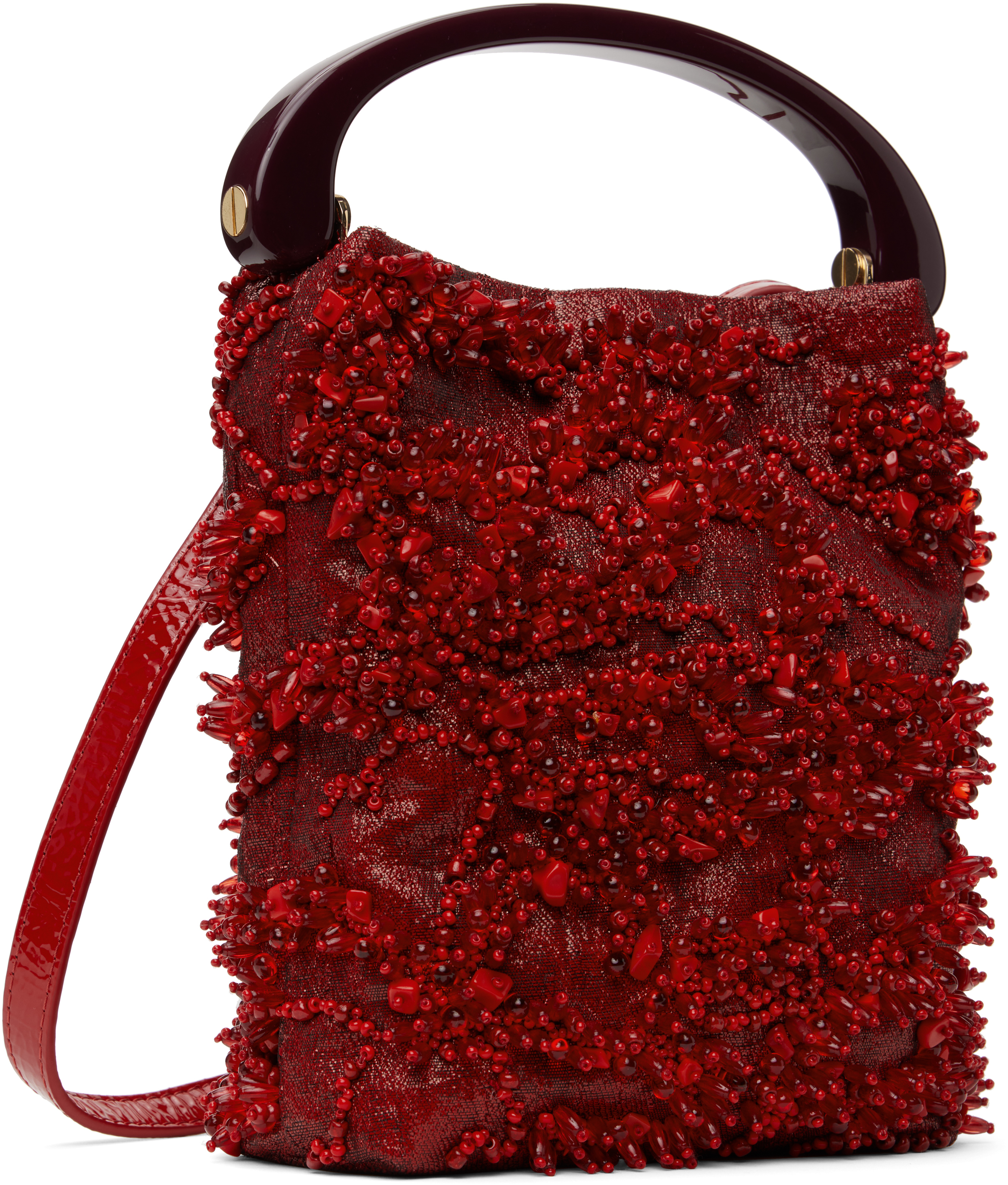 DRIES VAN NOTEN RED MICRO LEATHER BAG