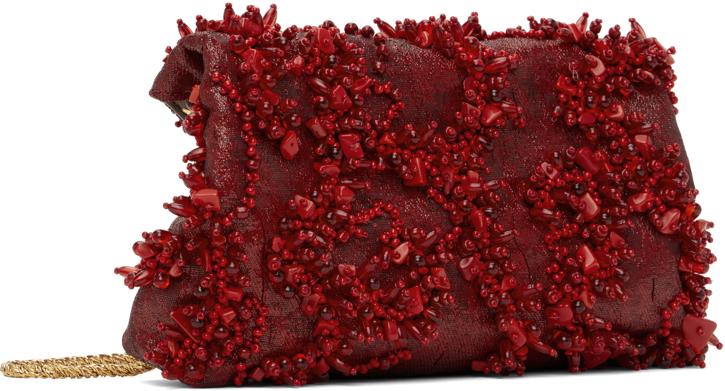 Shop Dries Van Noten Red Small Embellished Mattelasse Envelope Bag In 352 Red