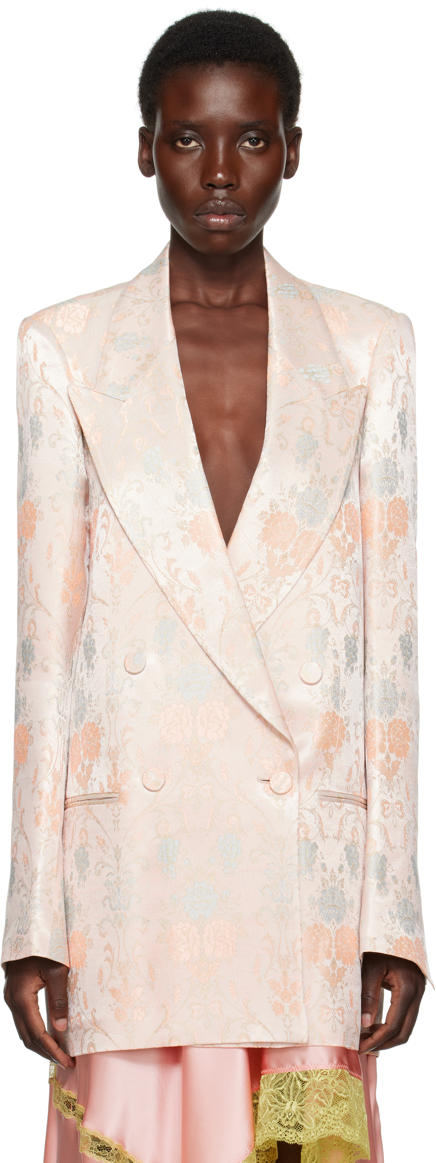 Pink Jacquard Blazer