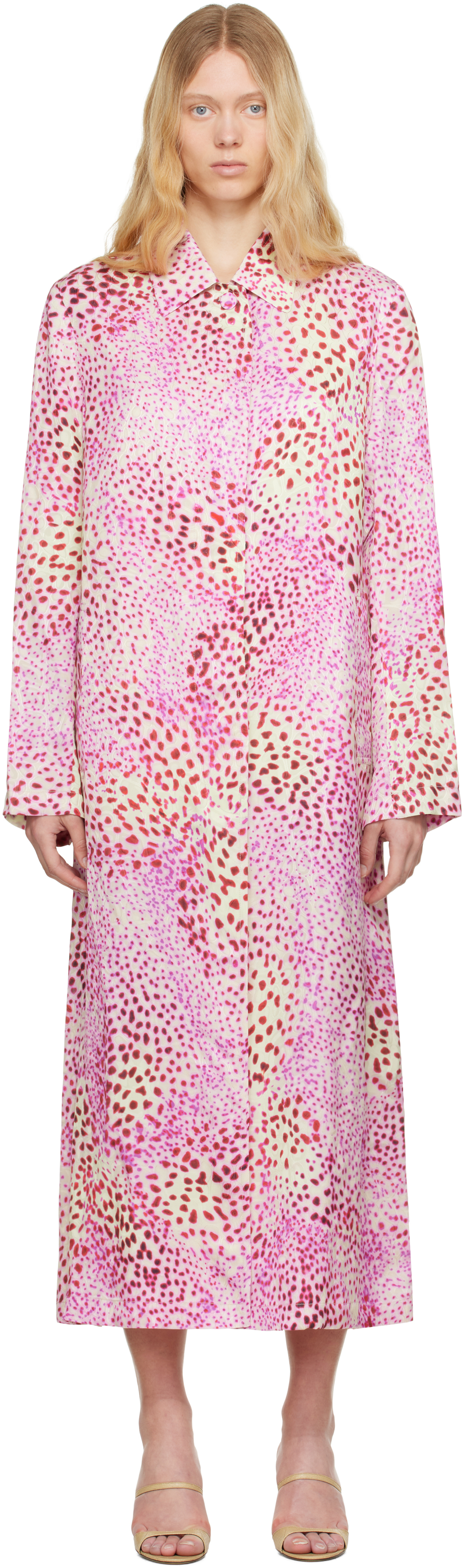 【関税込み】Dries Van Noten ピンク ジャカード コート Dries Van Notenのピンク ラッカード コートがセール中