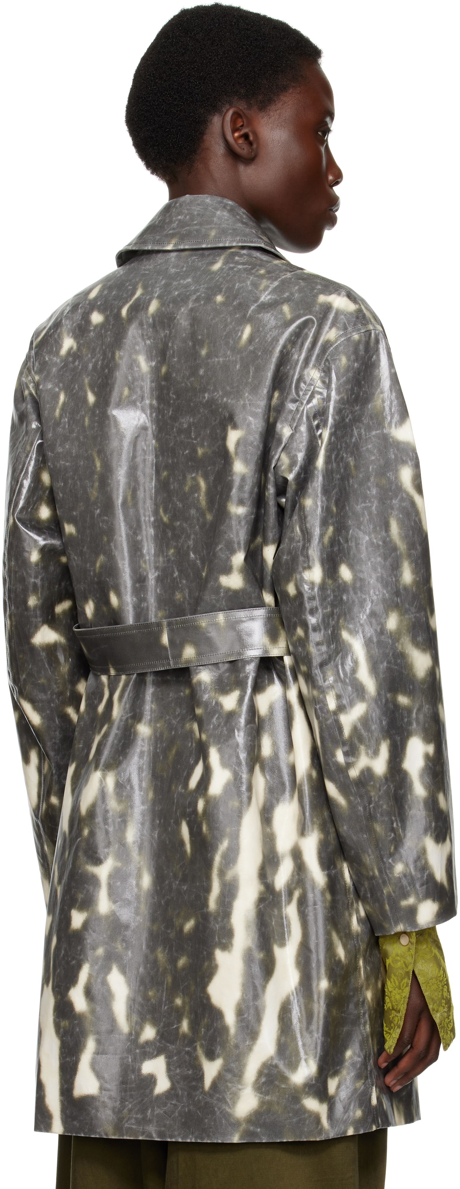 Dries Van Noten Black Water Repellent Mac Coat In 900 Black
