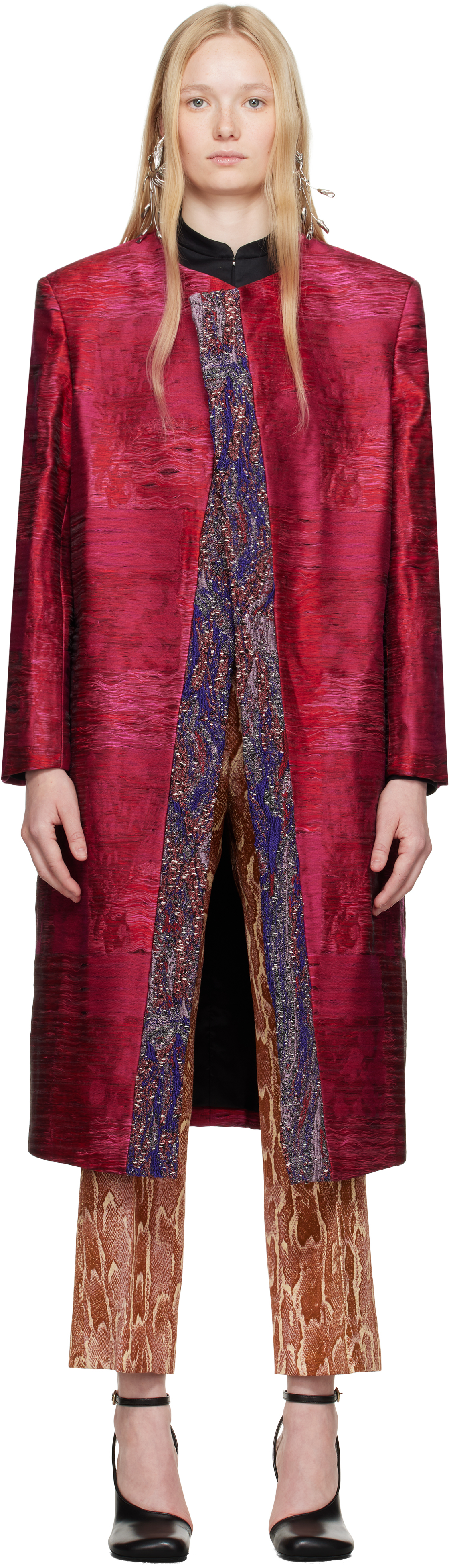Pink Jacquard Coat