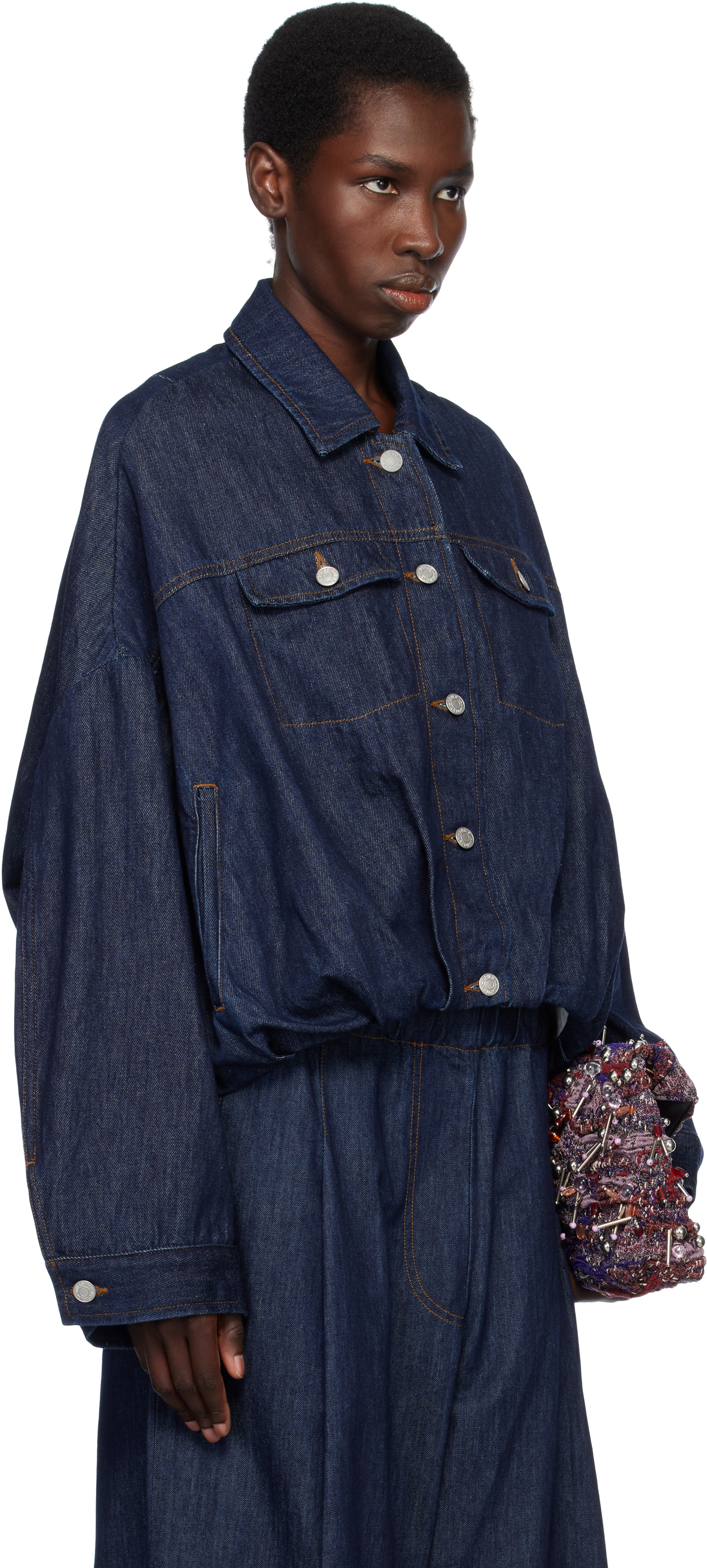DRIES VAN NOTEN INDIGO OVERDYED DENIM JACKET
