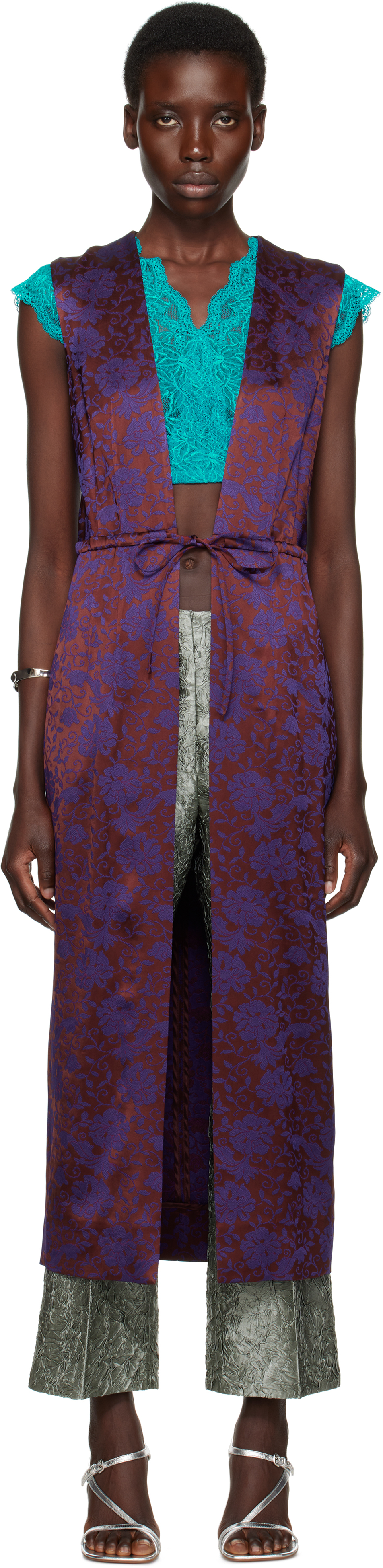 Burgundy Drawstring Vest
