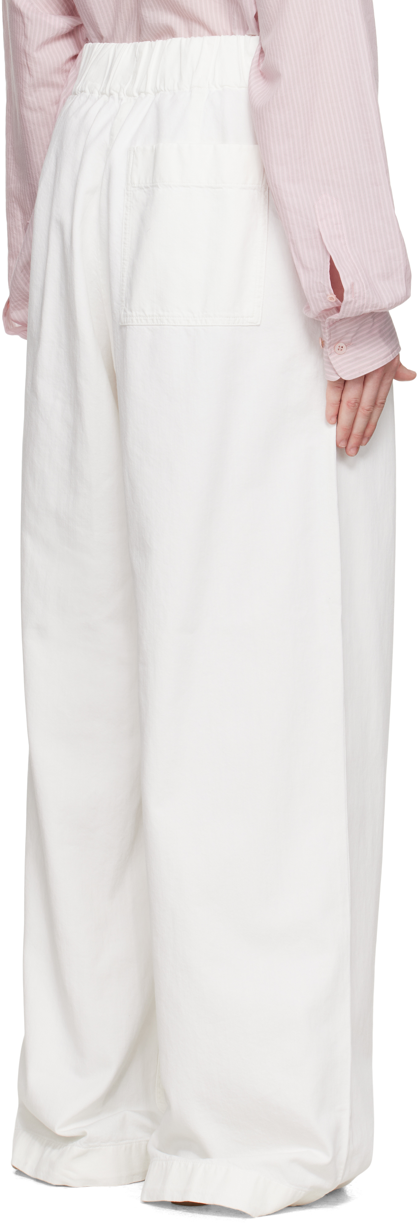 Dries Van Noten Off-white Drawstring Jeans In 008 Off White
