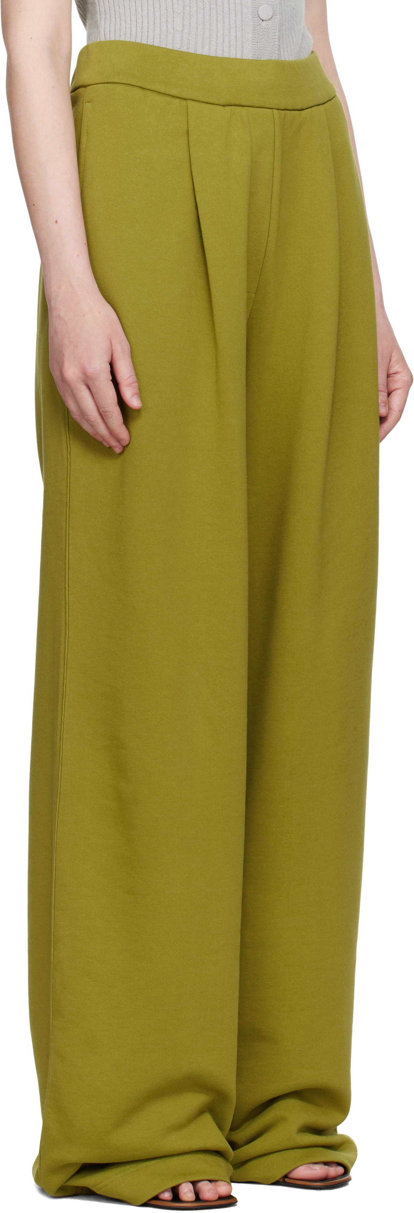 Shop Dries Van Noten Green Straight Sweatpants In 601 Light Green
