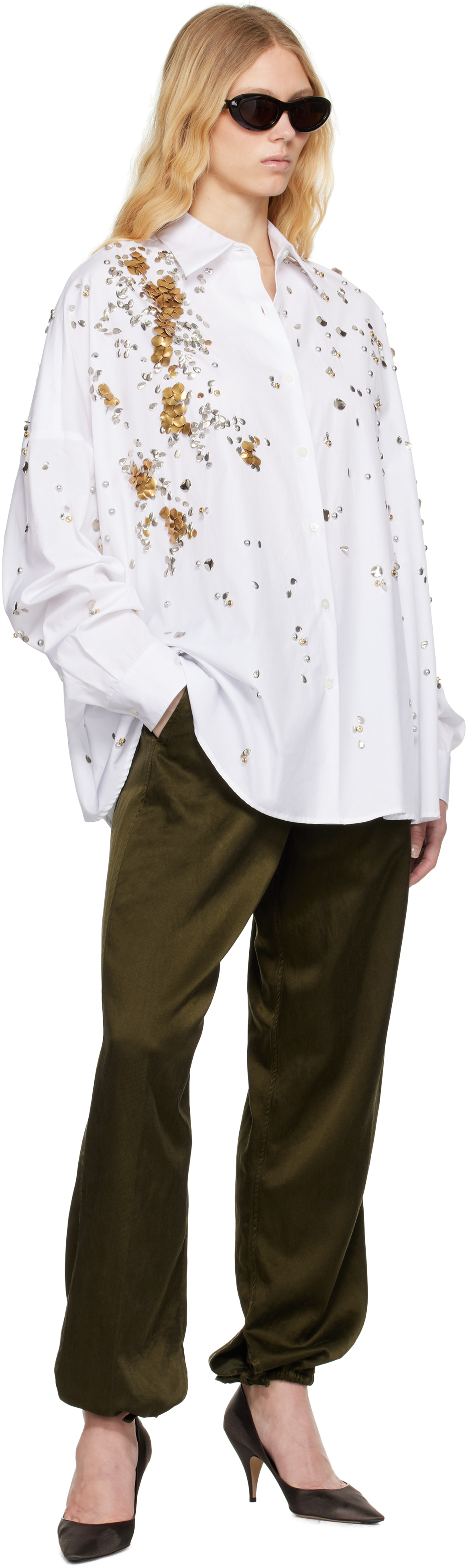 Dries Van Noten Khaki Drawstring Trousers In 606 Khaki