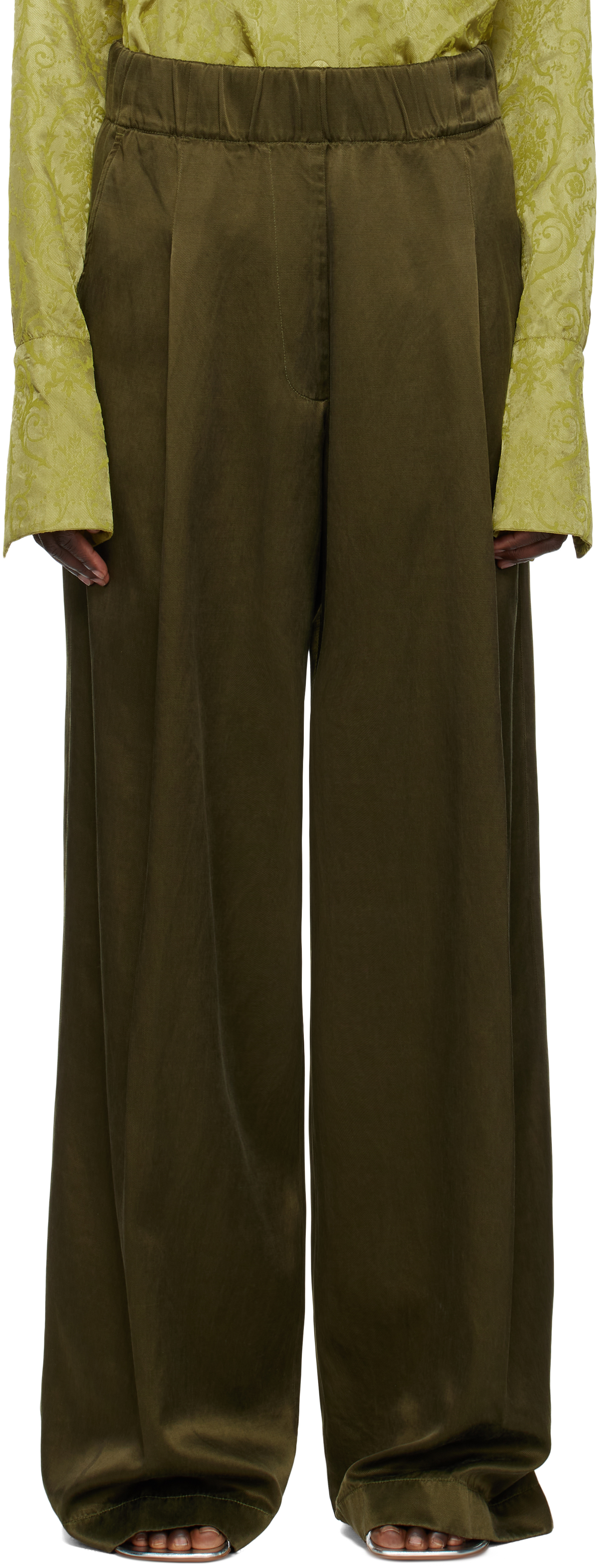 Khaki Elasticated Trousers