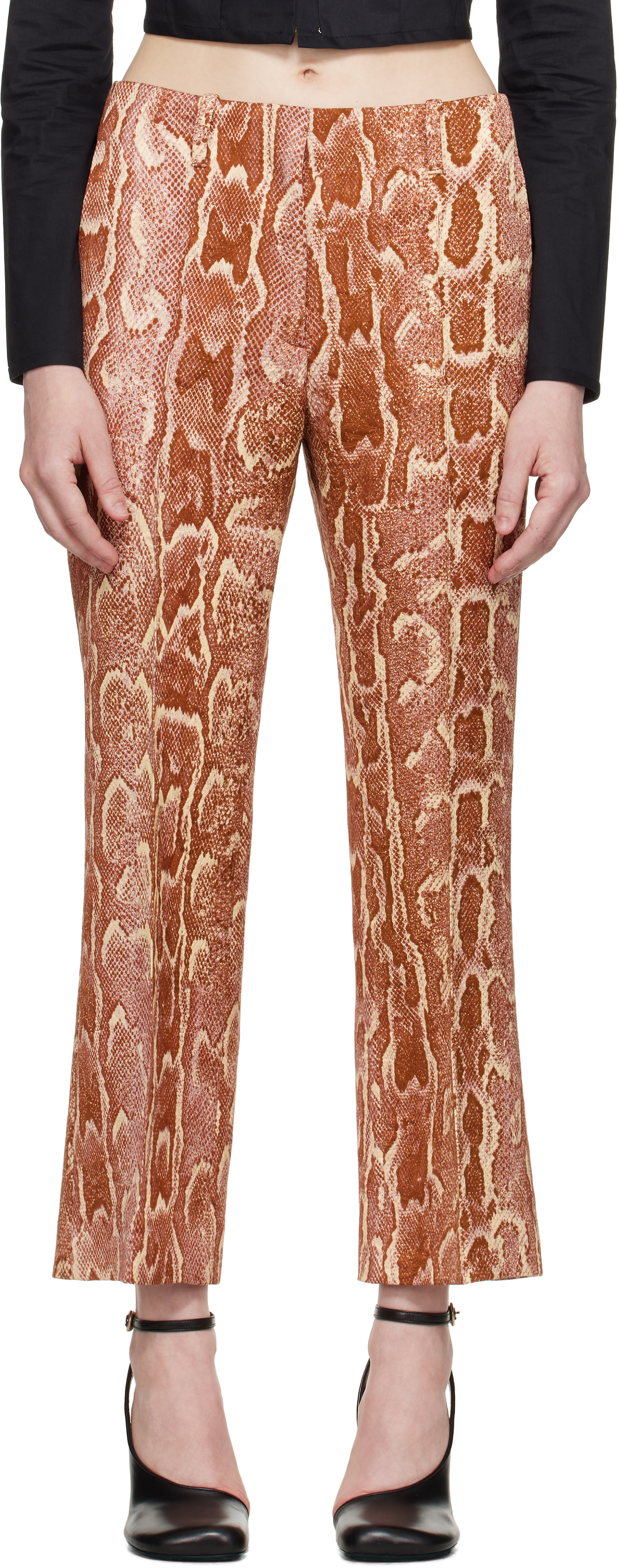 Orange Pinched Seam Trousers