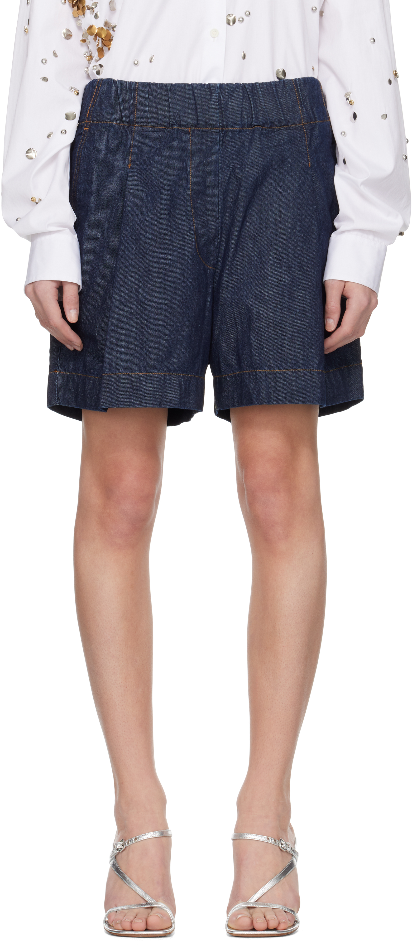 Indigo Wide Denim Shorts