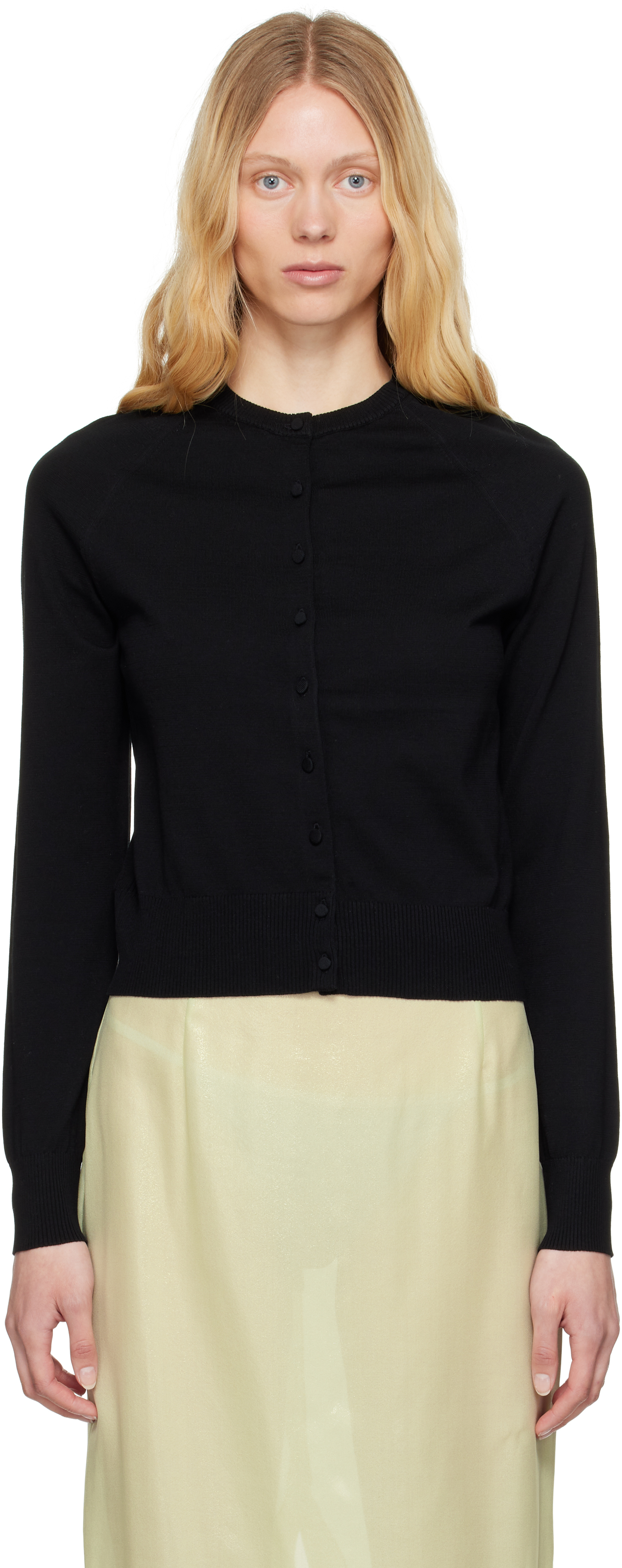 Dries Van Noten Black Cotton Cardigan In 900 Black