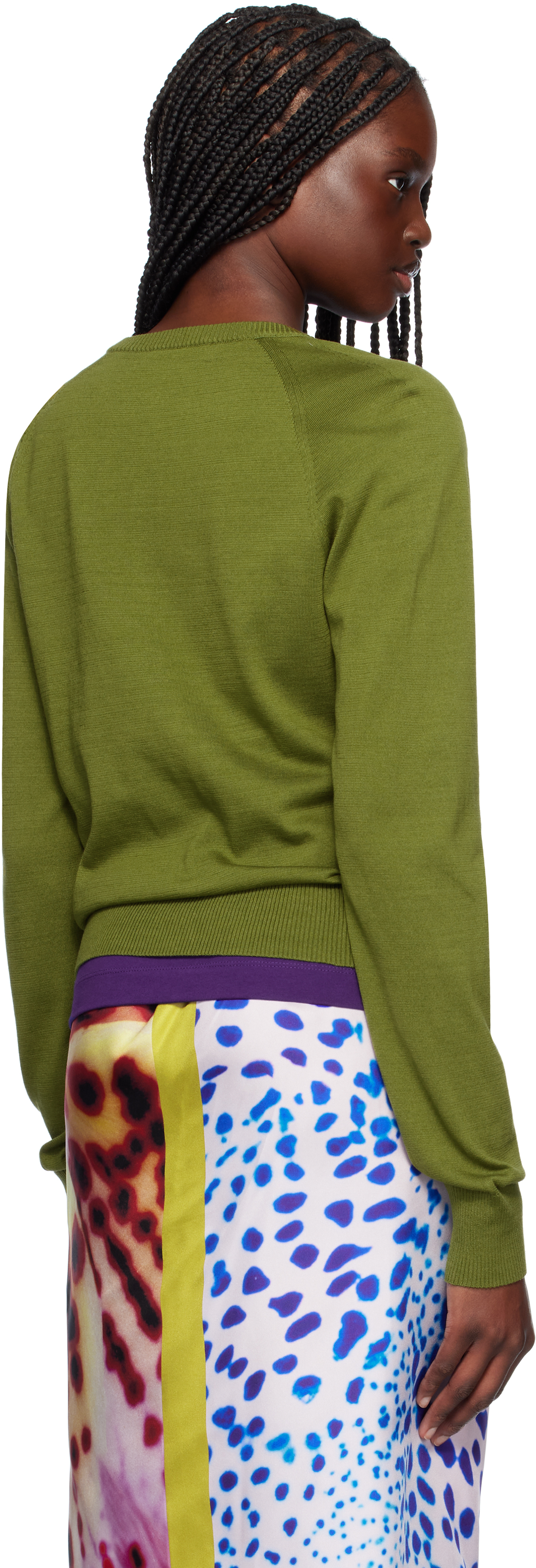Dries Van Noten Tobine Cotton Knit Cardigan In 607 Olive