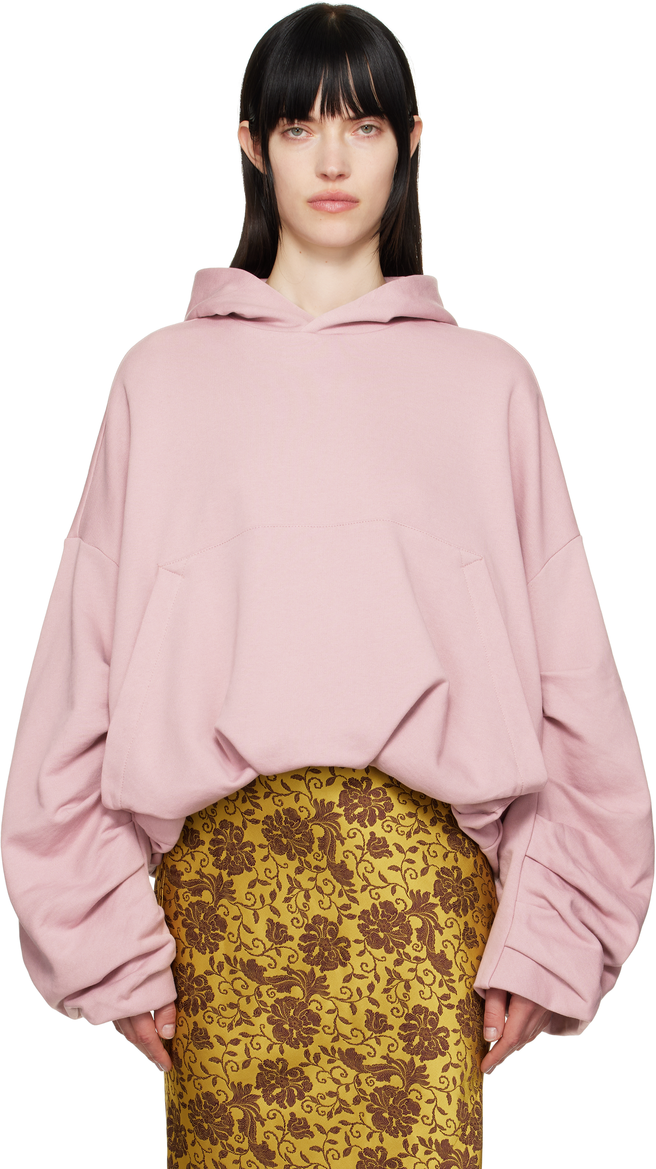 Pink Draped Hoodie