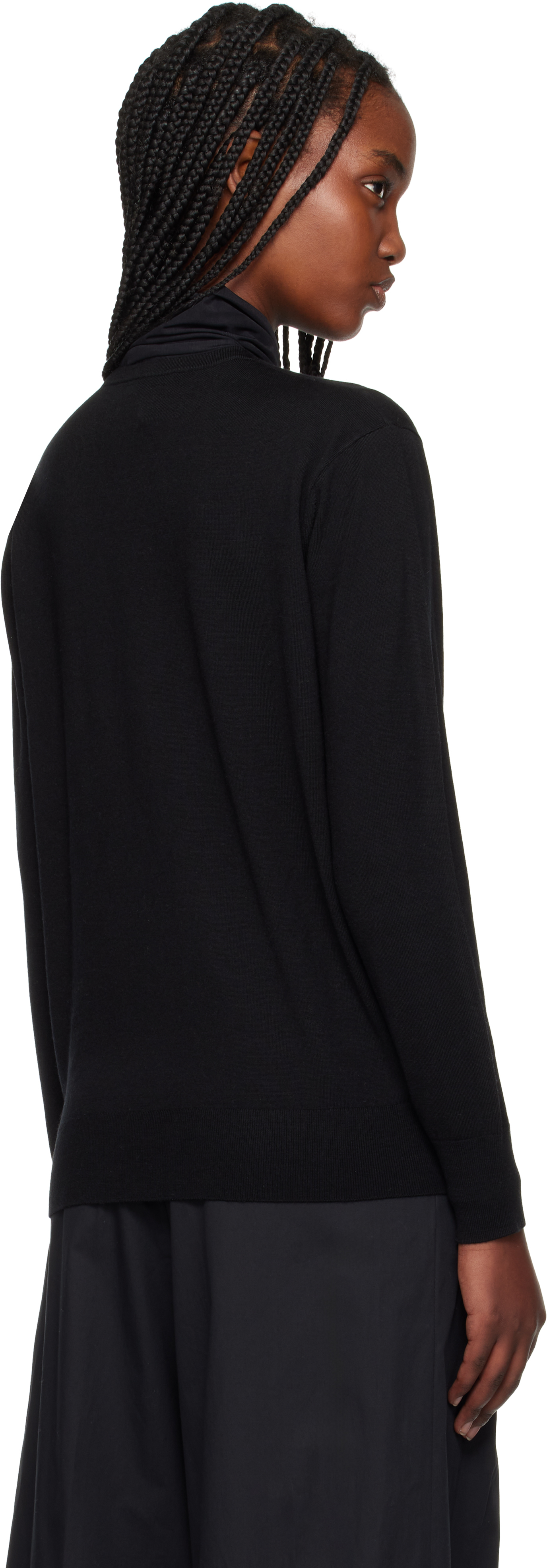 Dries Van Noten Black Merino Wool Sweater In 900 Black