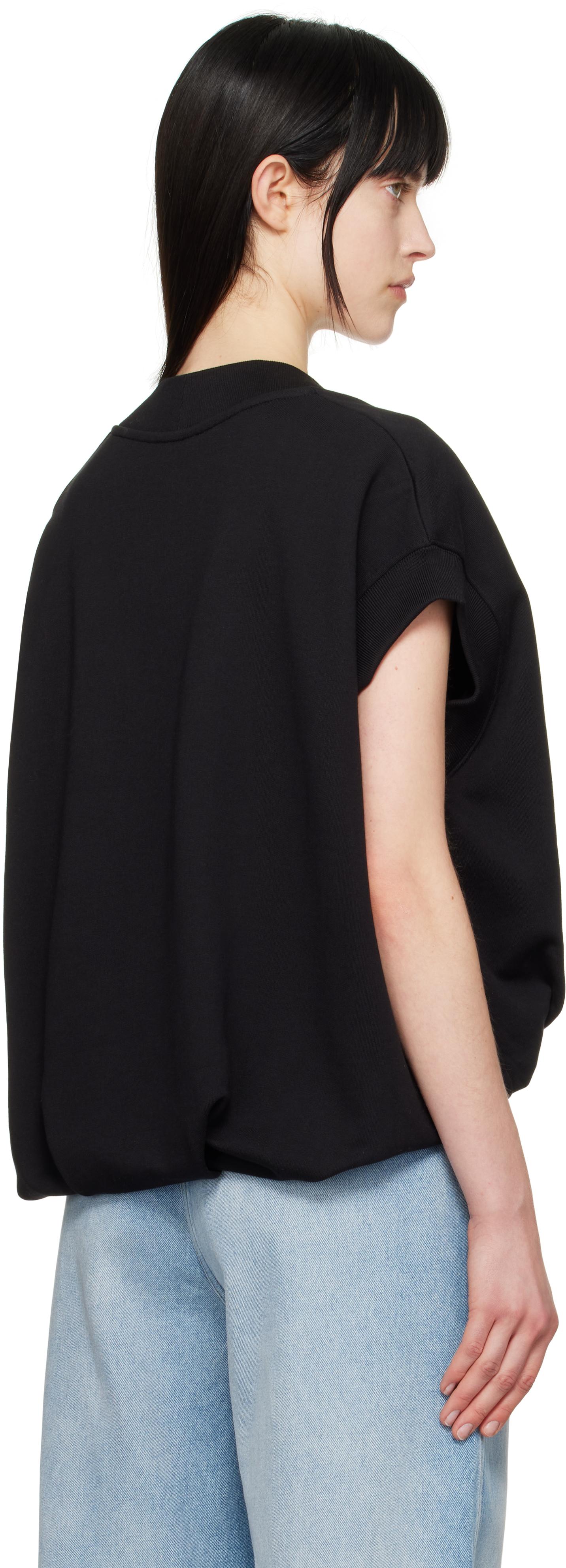 Dries Van Noten Black V-neck Vest In 900 Black