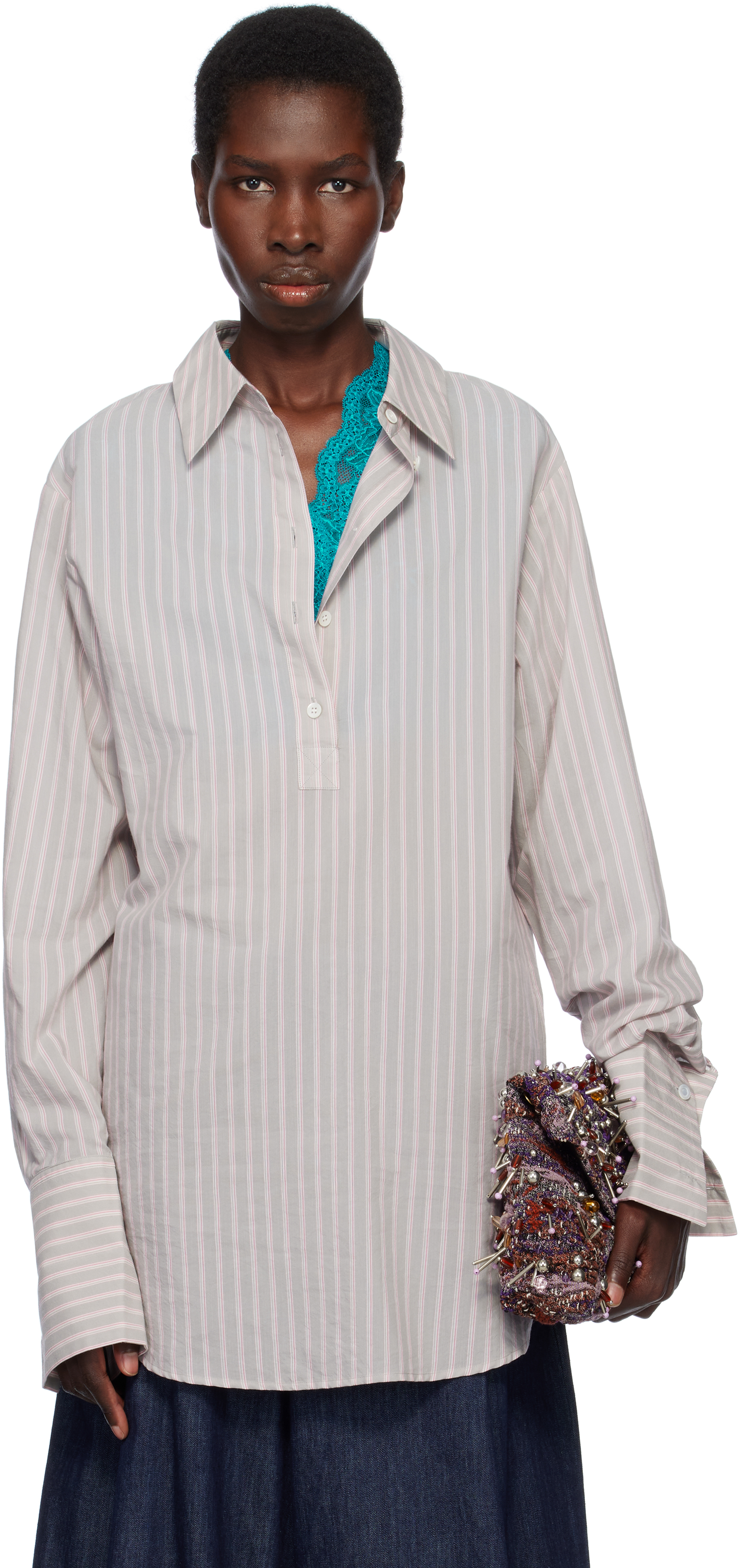 Gray Striped Shirt