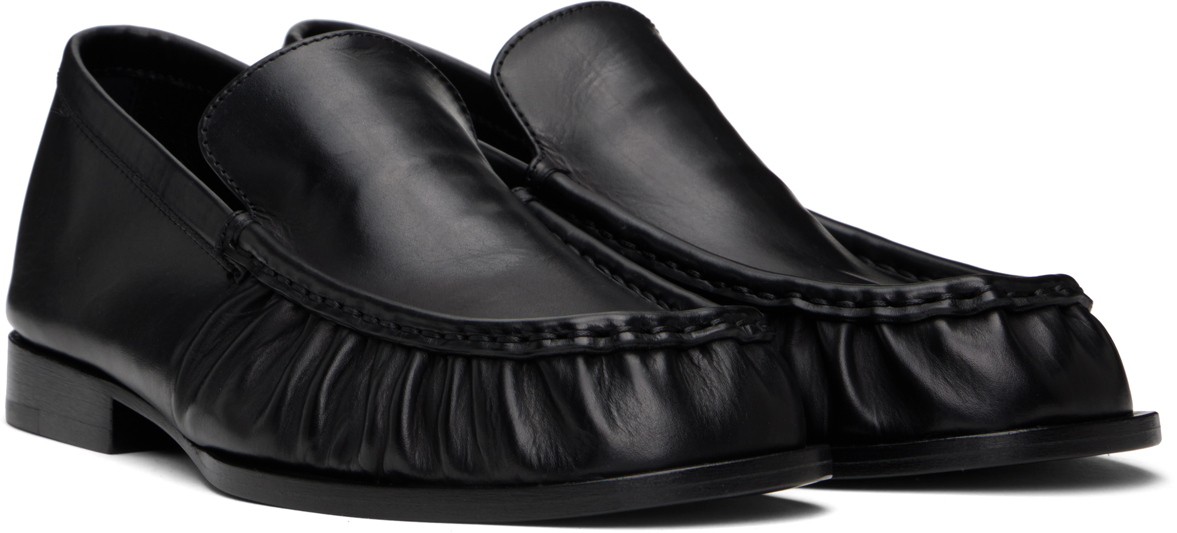 DRIES VAN NOTEN BLACK LEATHER LOAFERS 